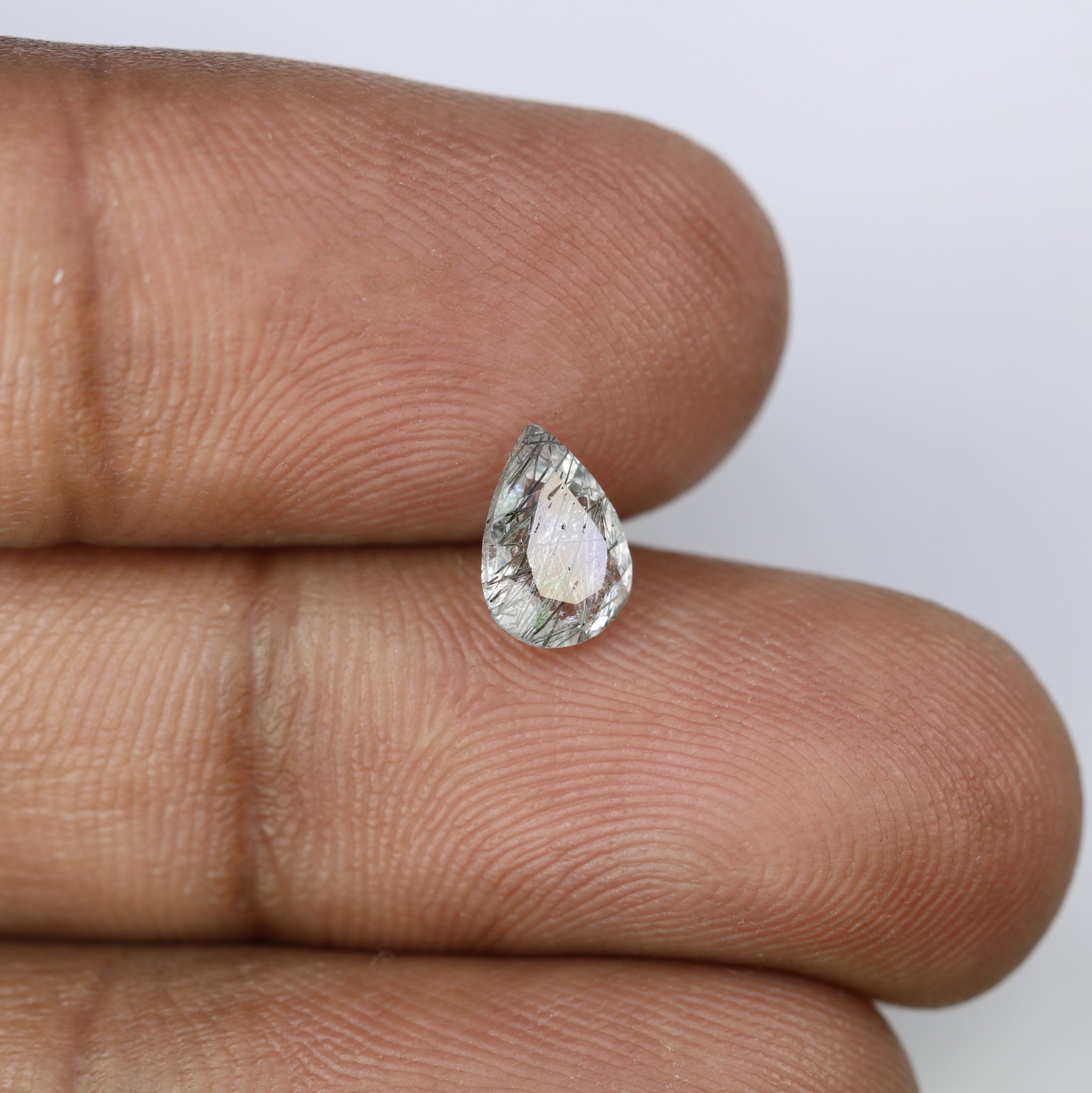 0.86 CT 8.00 MM Pear Shape Black Rutile Natural Gemstone For Engagement Ring