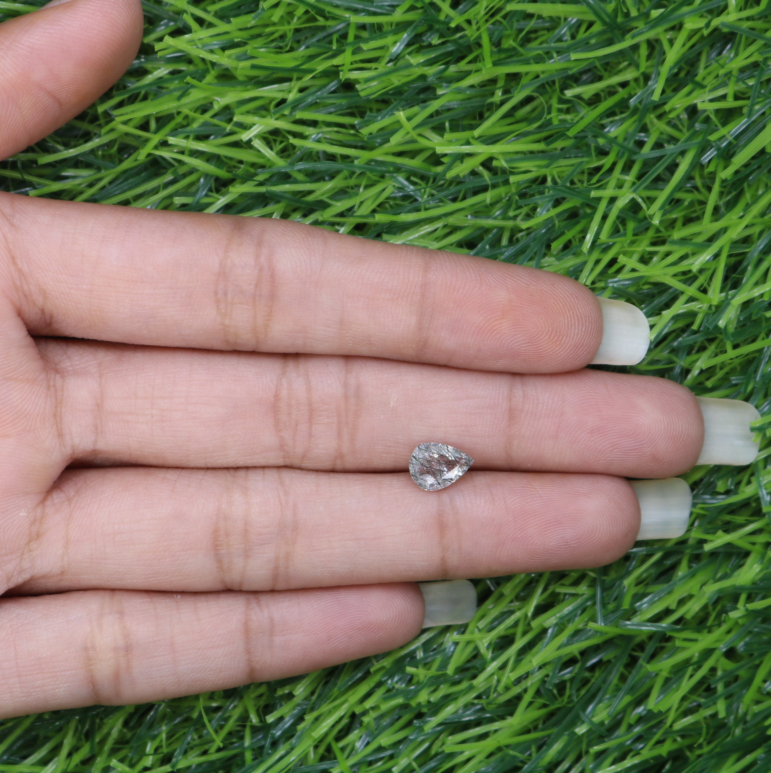 0.86 CT 8.00 MM Pear Shape Black Rutile Natural Gemstone For Engagement Ring