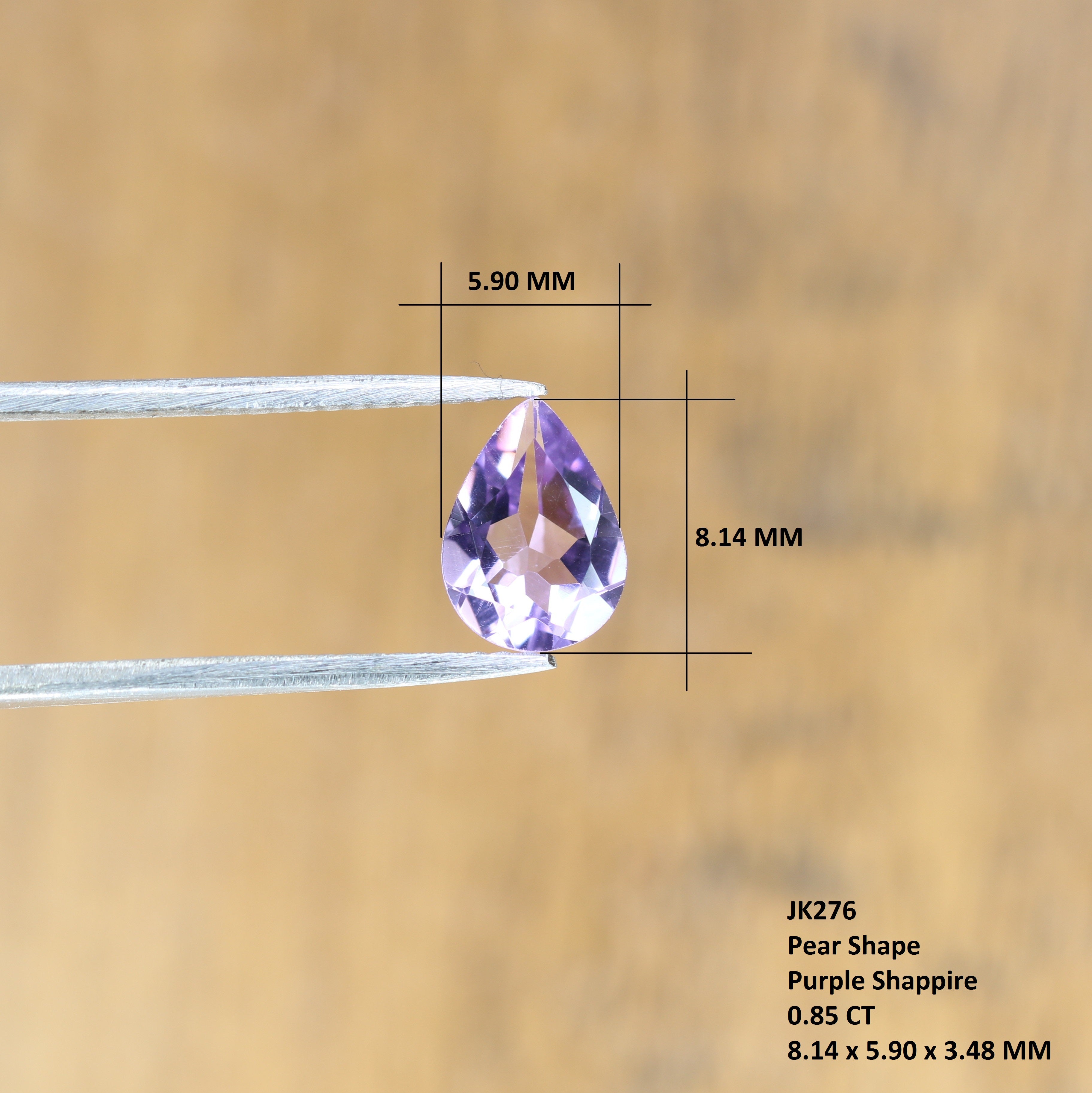 0.85 CT Loose Pear Cut Purple Amethyst Gemstone For Proposal Ring