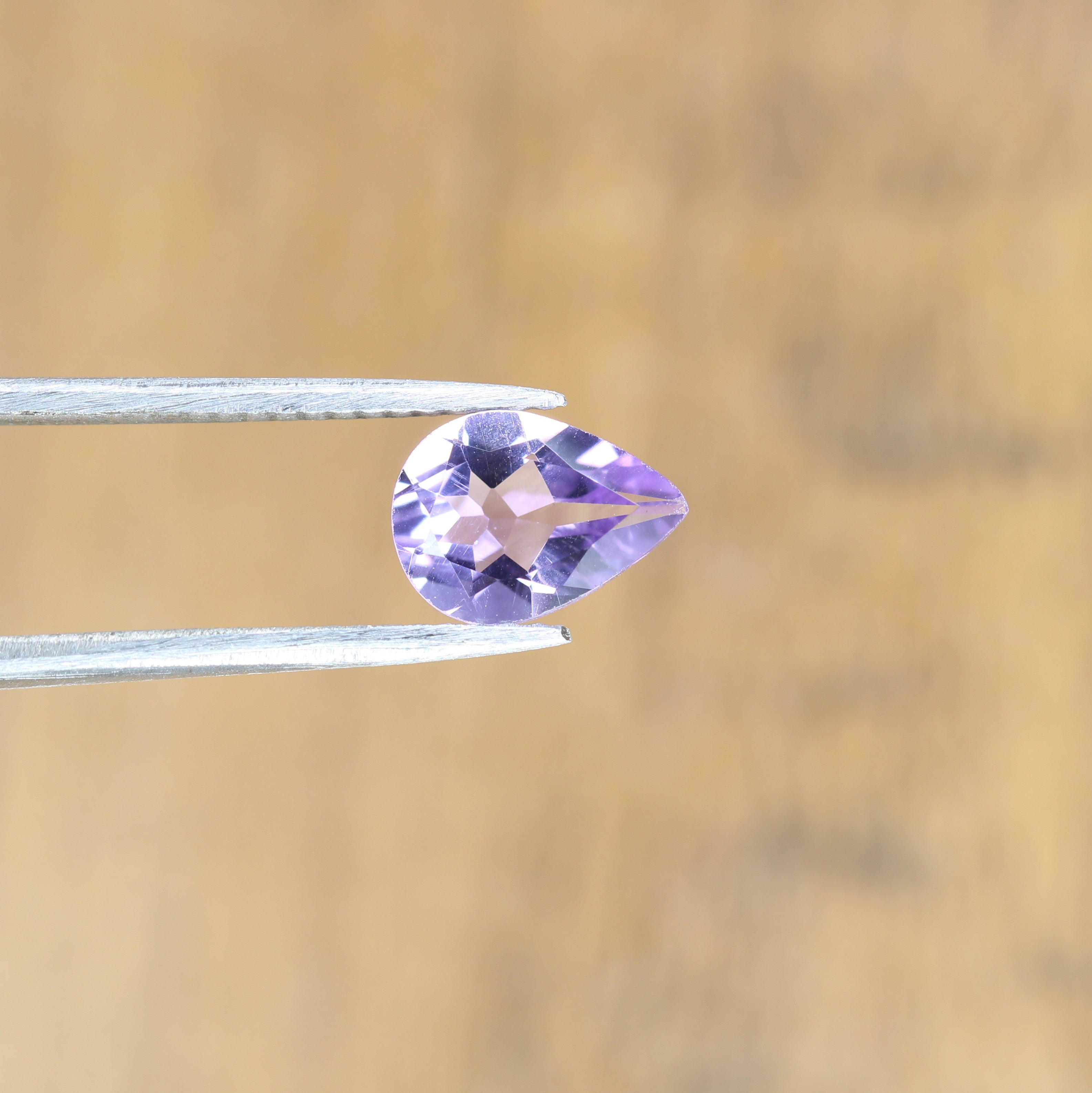 0.85 CT Loose Pear Cut Purple Amethyst Gemstone For Proposal Ring