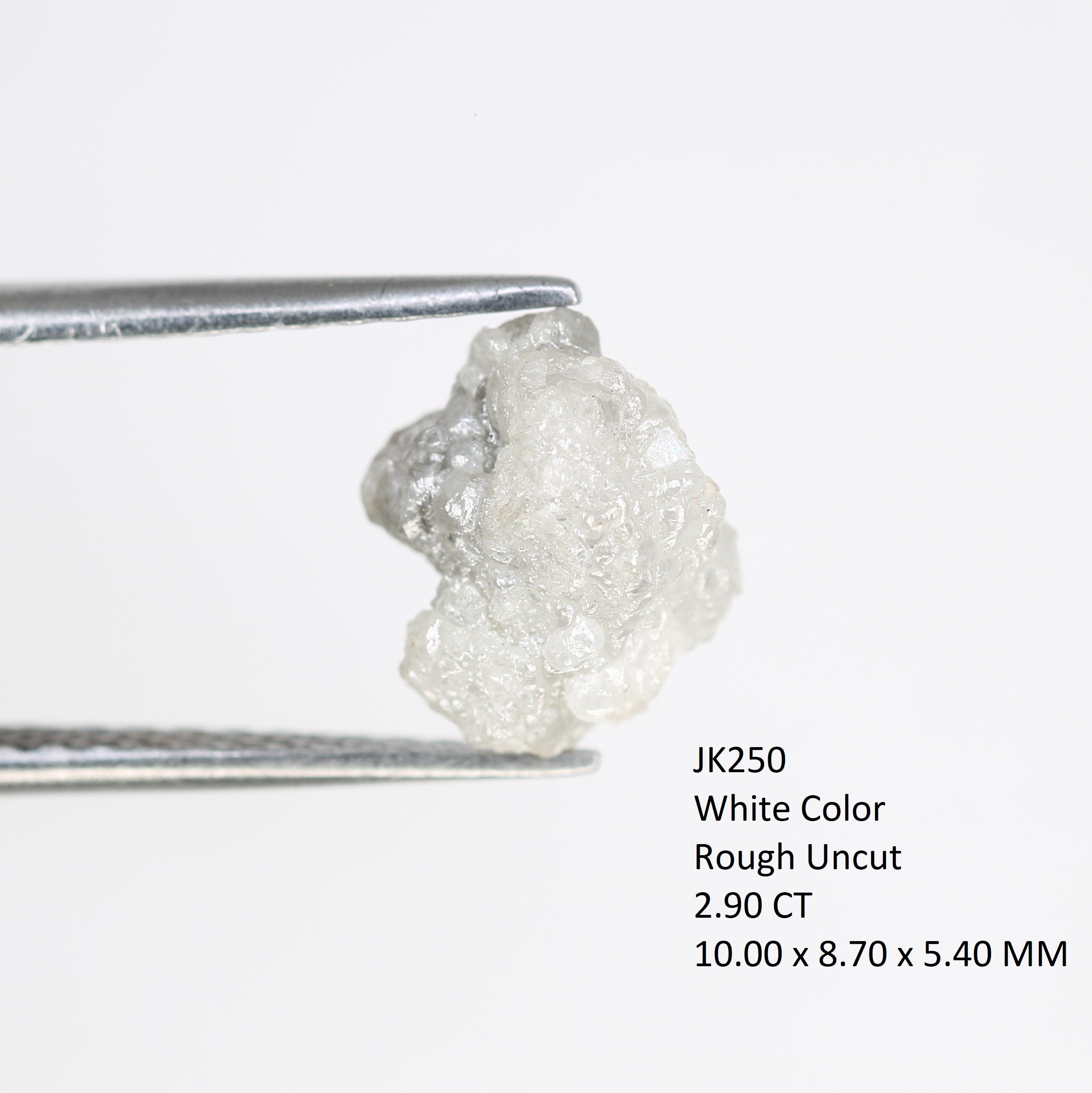 2.90 Carat 10 MM Raw Diamond White Rough Natural Loose Uncut Diamond For Wedding Ring