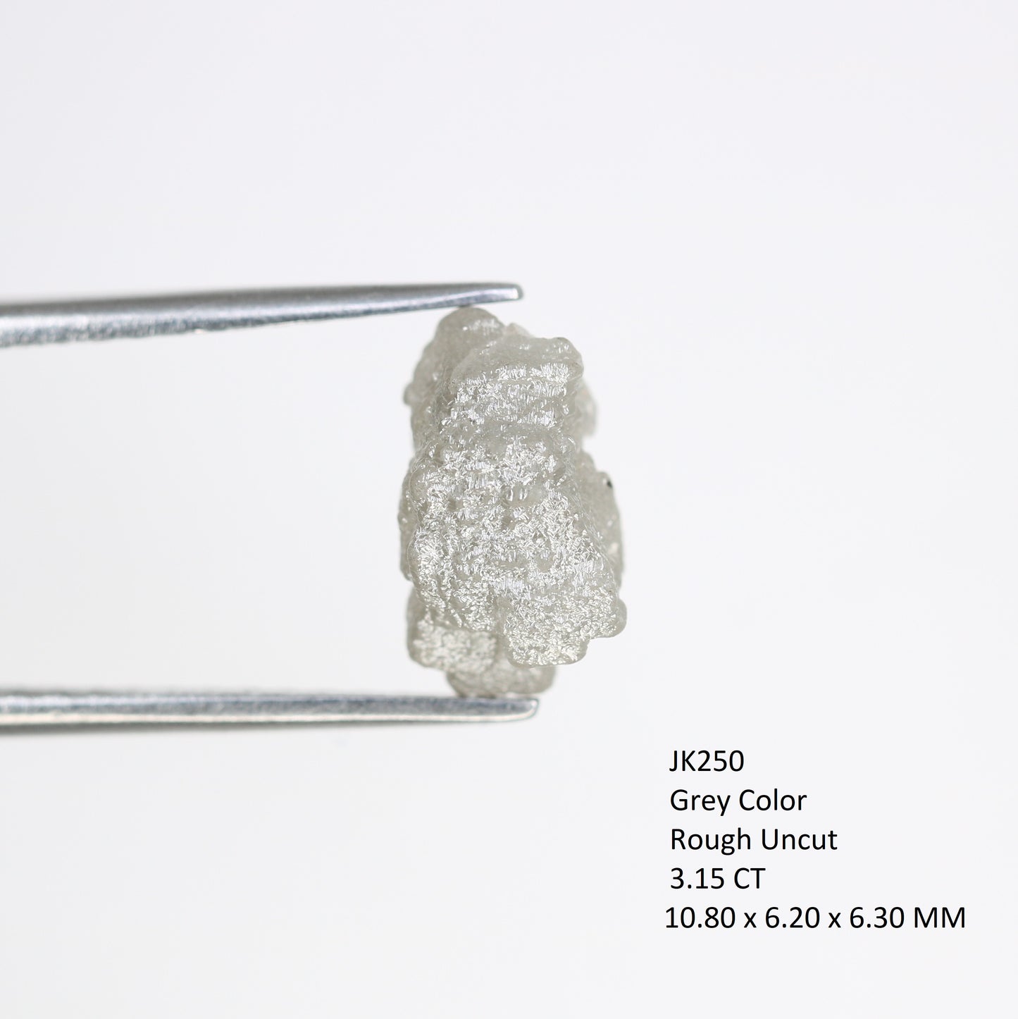 3.15 Carat Grey Color Loose Natural Unique Rough Diamond For Wedding Ring