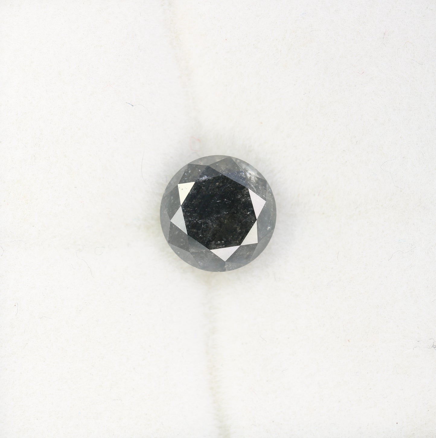2.30 Carat Salt And Pepper Loose Round Brilliant Cut Diamond For Galaxy Ring