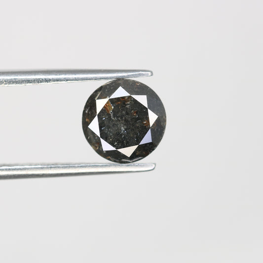 1.29 Carat Natural Salt And Pepper Round Brilliant Cut Diamond For Engagement Ring - JayKrishna Diamond