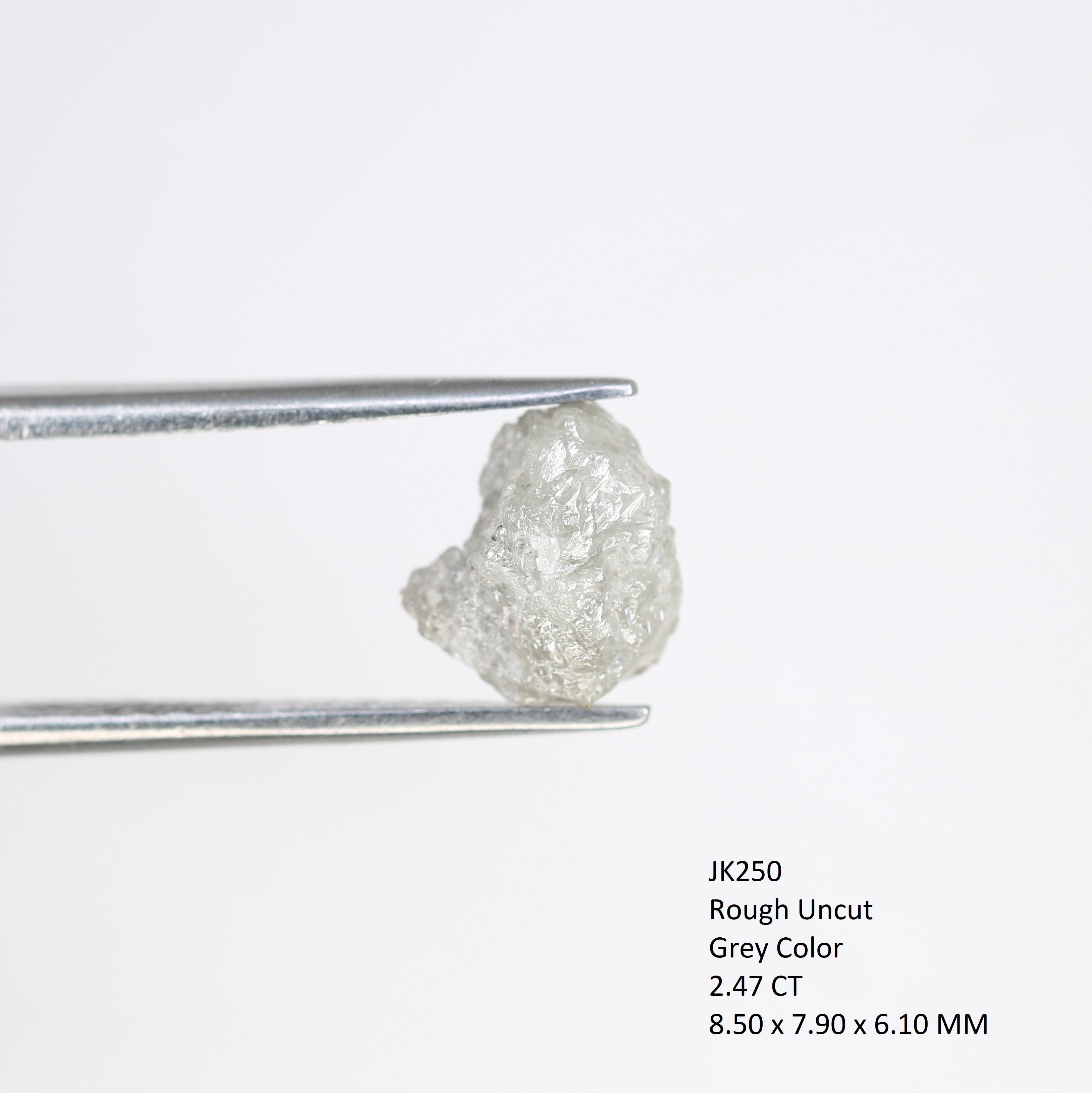 2.47 Carat Natural Grey Rough Loose Uncut Raw Diamond For Wedding Ring