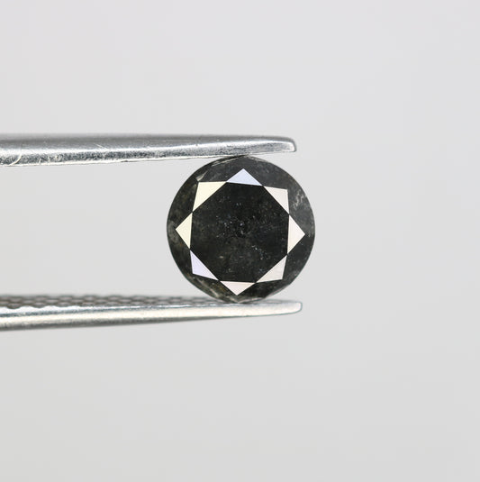 1.14 Carat Black Round Brilliant Cut Salt And Pepper Diamond Ring - JayKrishna Diamond