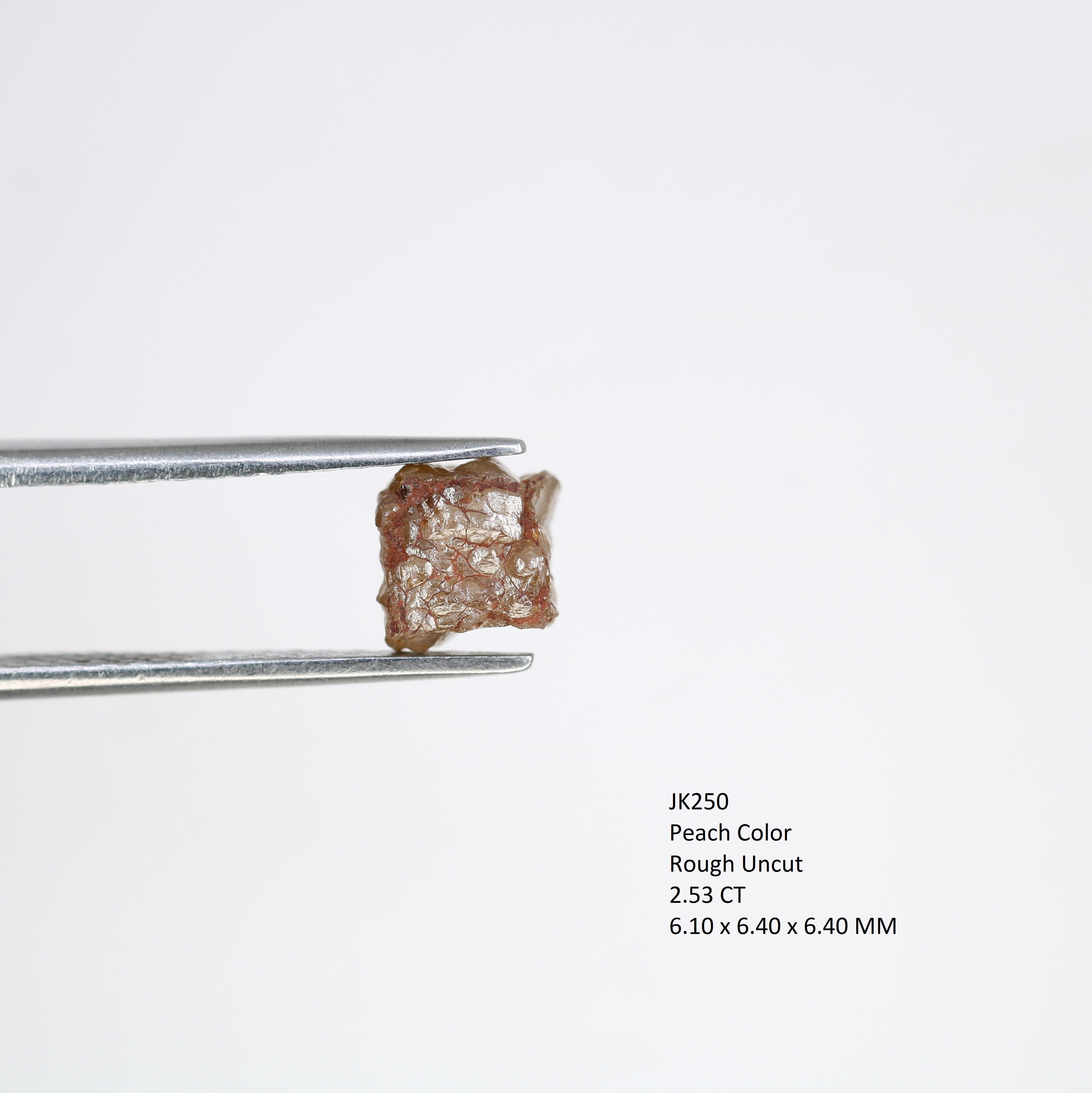 2.53 Carat Peach Color Natural Loose Uncut Raw Rough Diamond For Diamond Ring