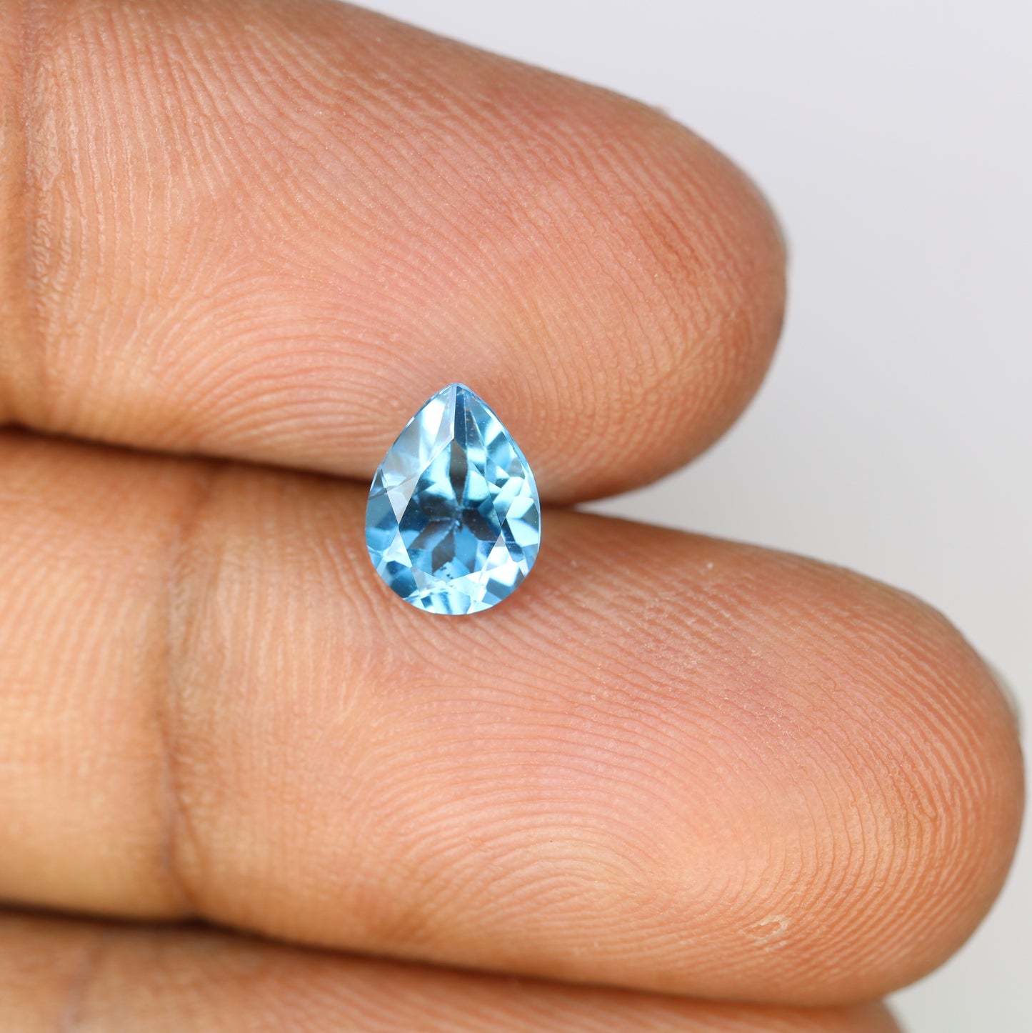 1.32 CT Natural Swiss Blue 8.10 x 6.10 MM Pear Stone For Engagement Ring