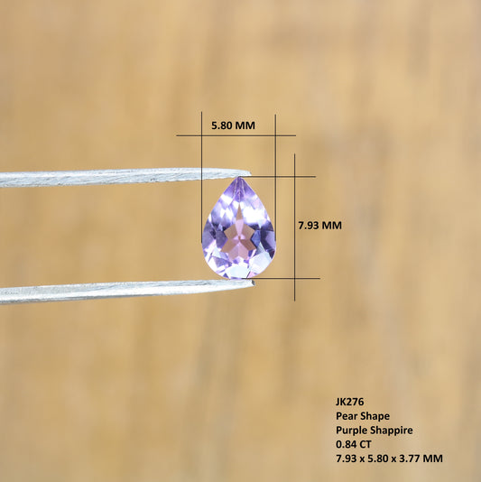 0.84 CT Fancy Purple Amethyst Natural Pear Shape Gemstone For Promise Ring