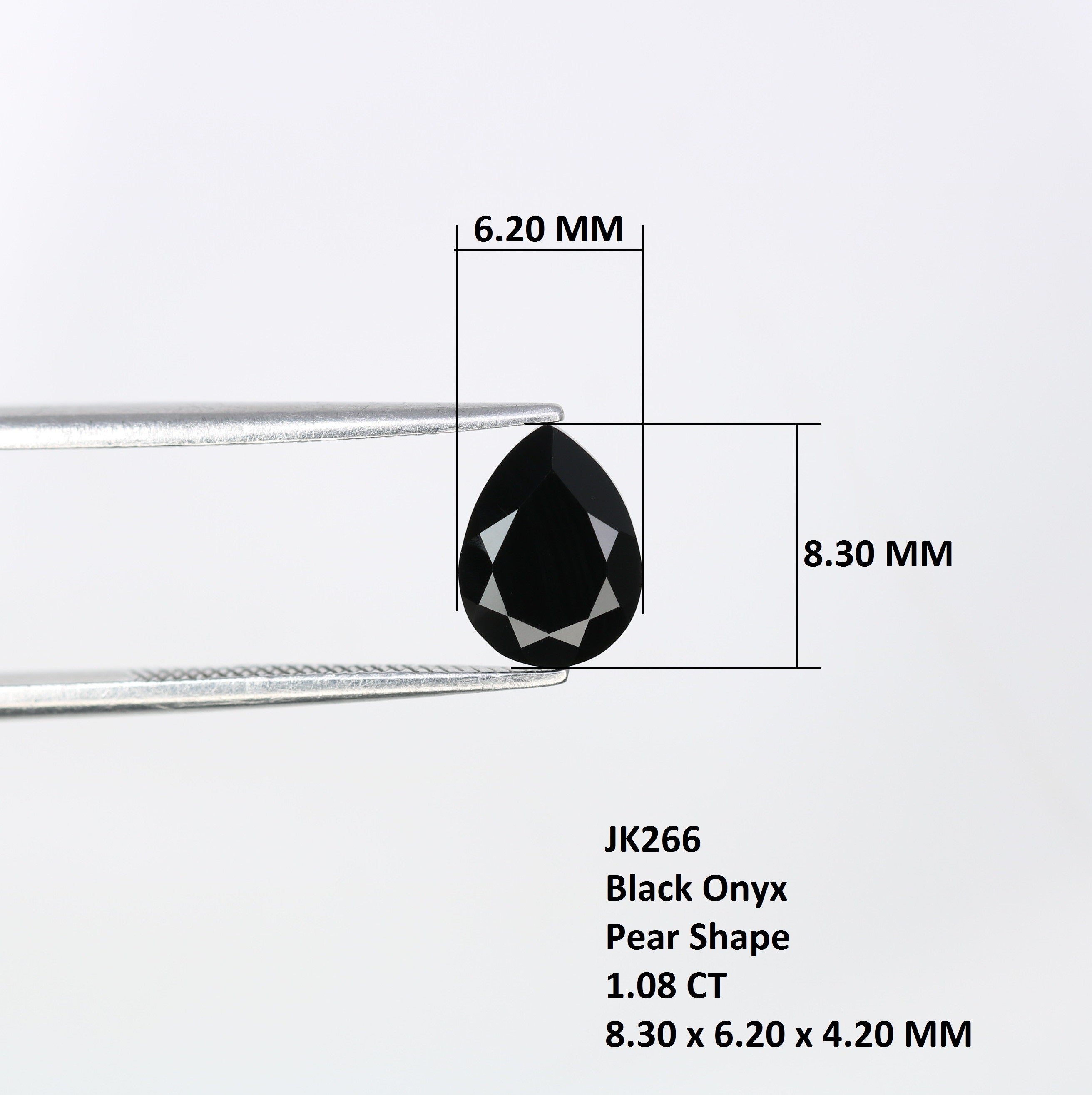 1.08 CT 8.30 x 6.20 MM Pear Shape Black Onyx Stone For Engagement Ring