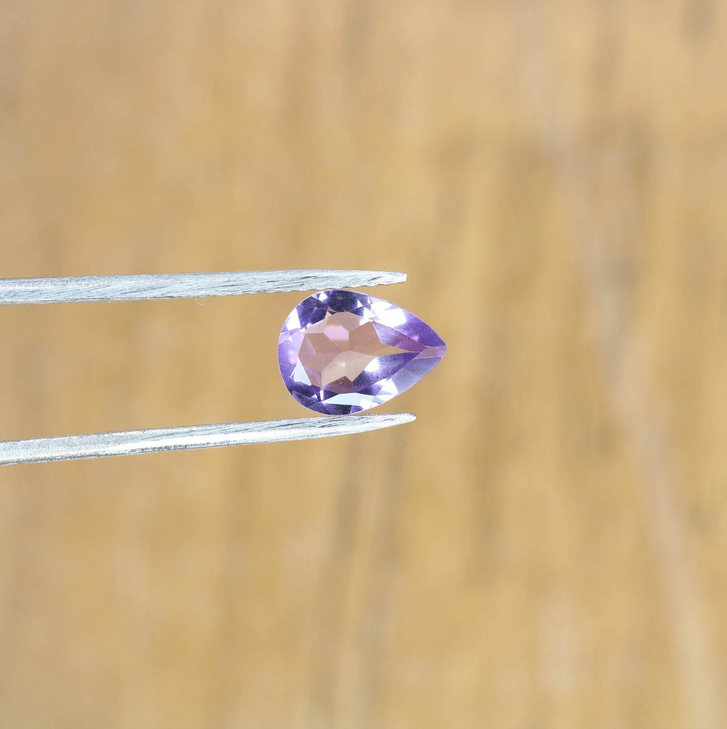 0.75 CT 8.00 MM Natural Purple Amethyst Pear Cut Gemstone For Wedding Ring