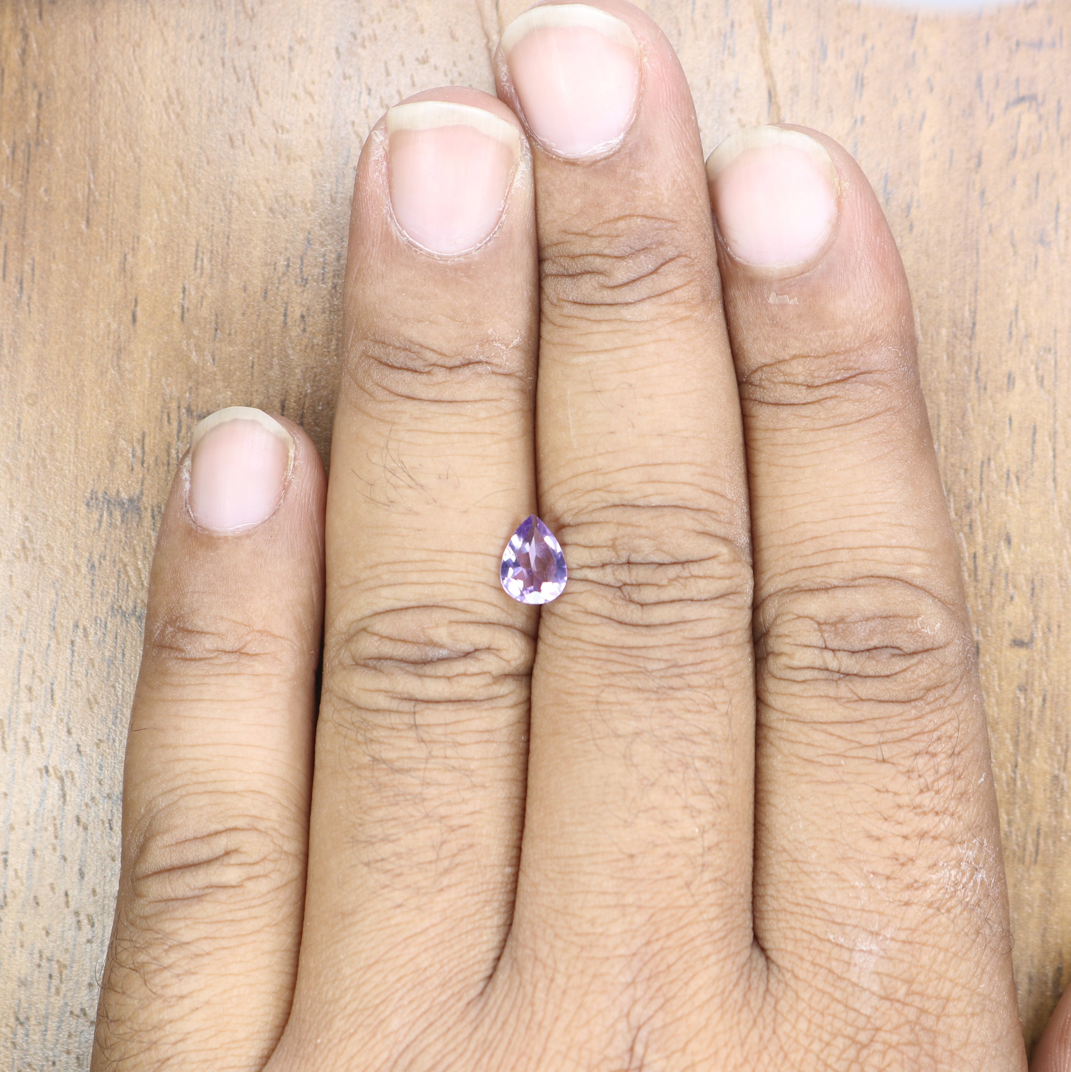 0.75 CT 8.00 MM Natural Purple Amethyst Pear Cut Gemstone For Wedding Ring