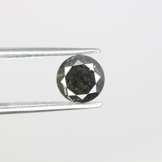 0.94 Carat Salt And Pepper Loose Round Brilliant Shape Diamond For Wedding Ring - JayKrishna Diamond