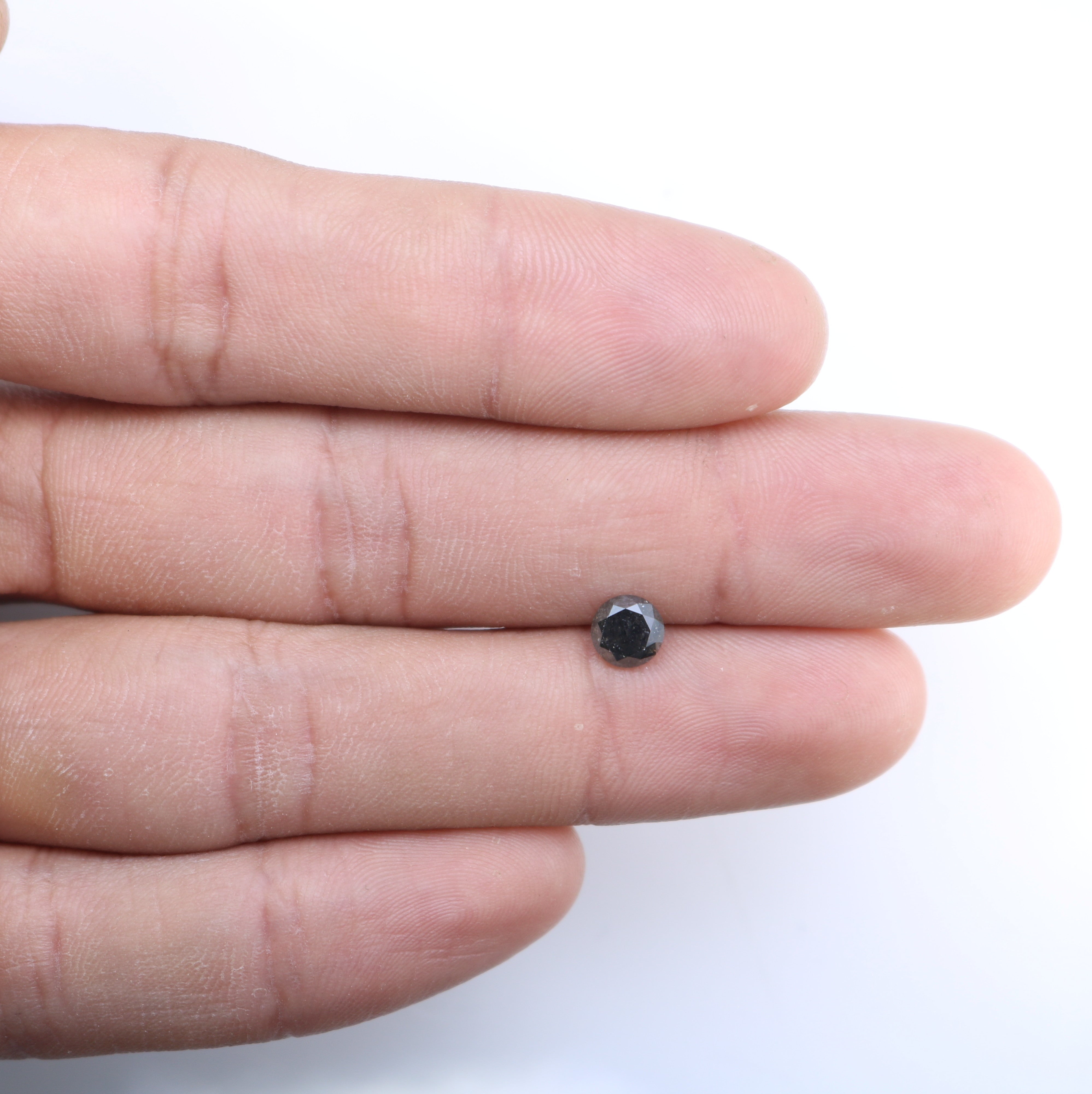 0.94 Carat Salt And Pepper Loose Round Brilliant Shape Diamond For Wedding Ring