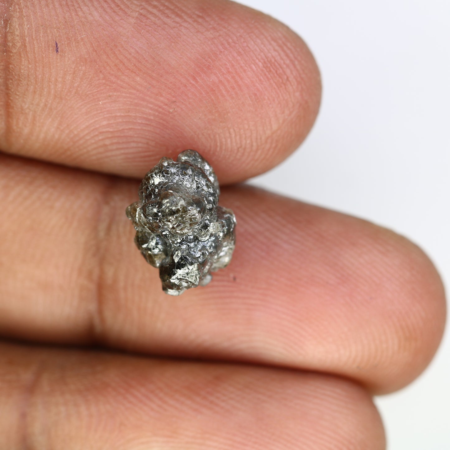 4.75 Carat 12.10 MM Grey Color Natural Loose Raw Rough Diamond For Wedding Ring
