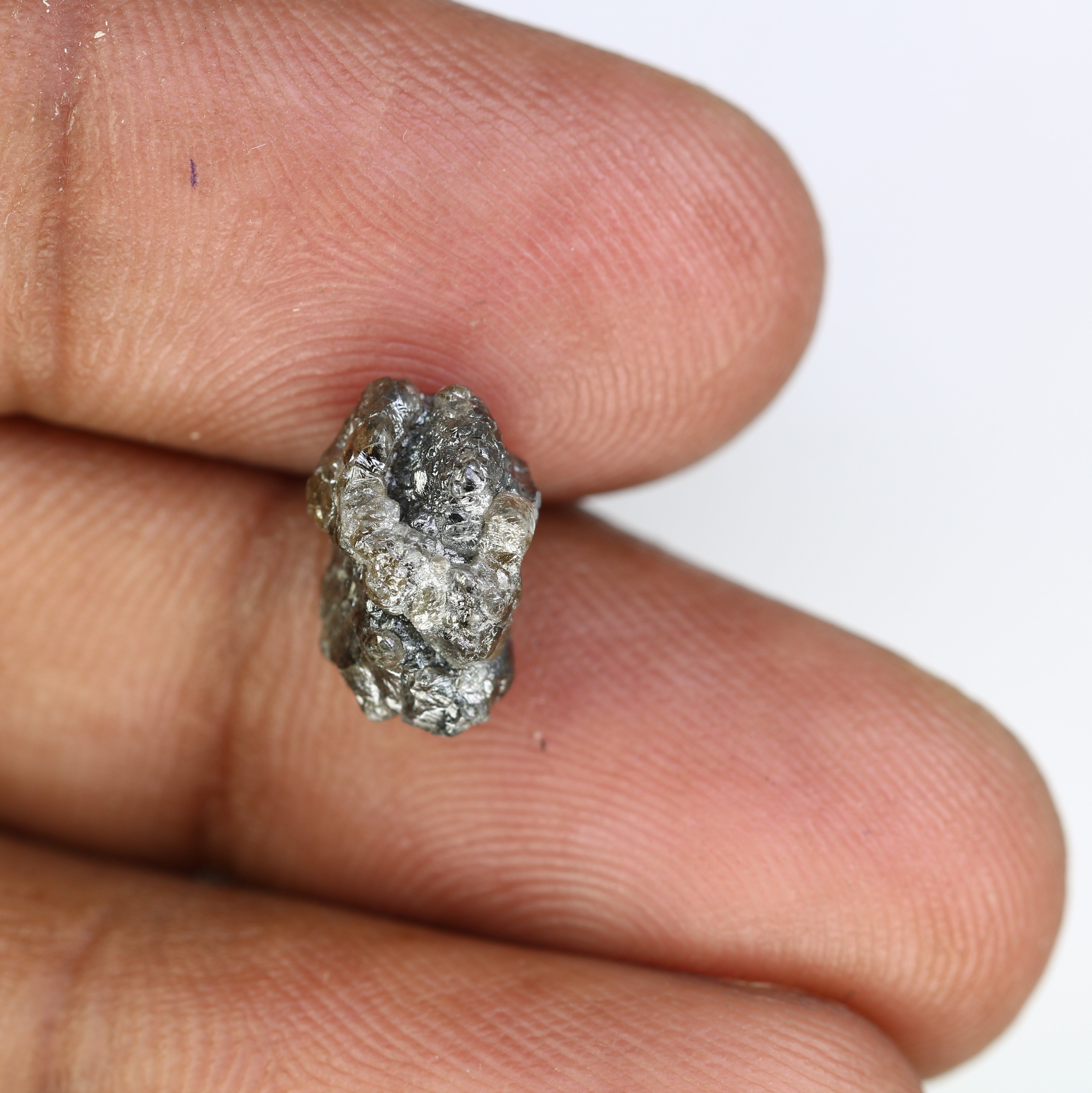 4.75 Carat 12.10 MM Grey Color Natural Loose Raw Rough Diamond For Wedding Ring