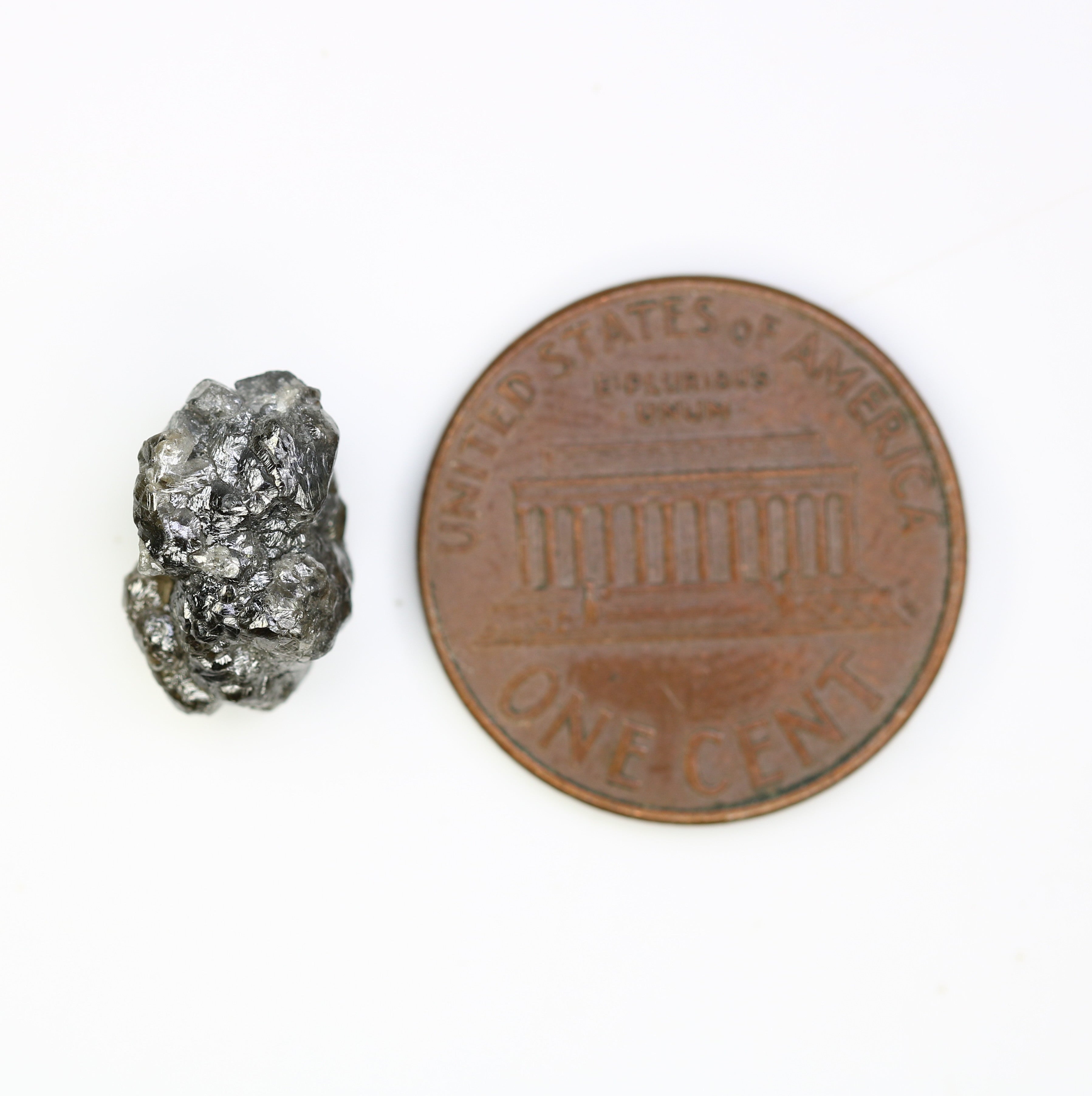 4.75 Carat 12.10 MM Grey Color Natural Loose Raw Rough Diamond For Wedding Ring