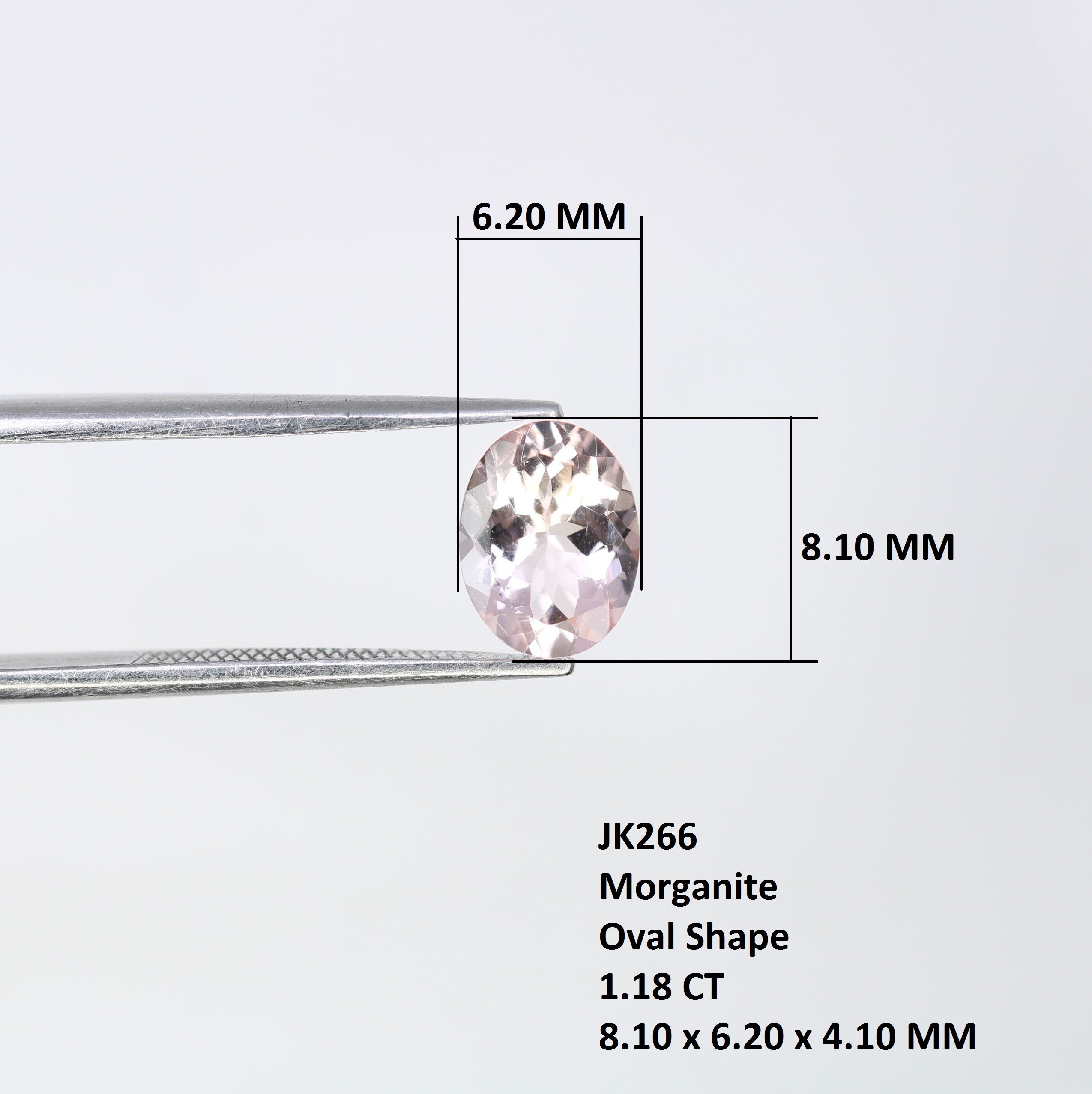 1.18 CT 8.10 x 6.20 MM Morganite Oval Stone For Engagement Ring