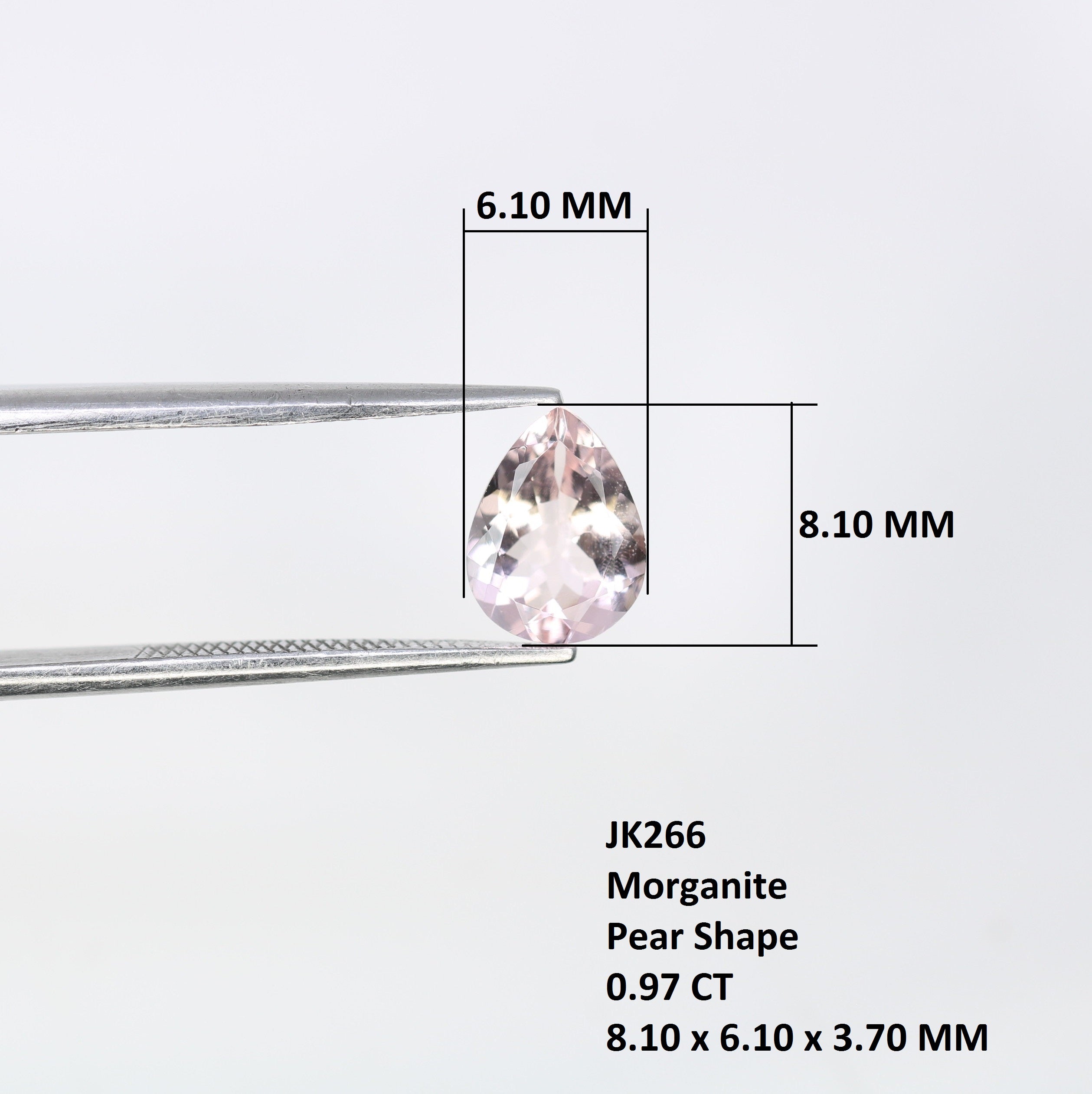 0.97 CT Morganite Pear Stone Pink 8.10 MM Gemstone For Engagement Ring