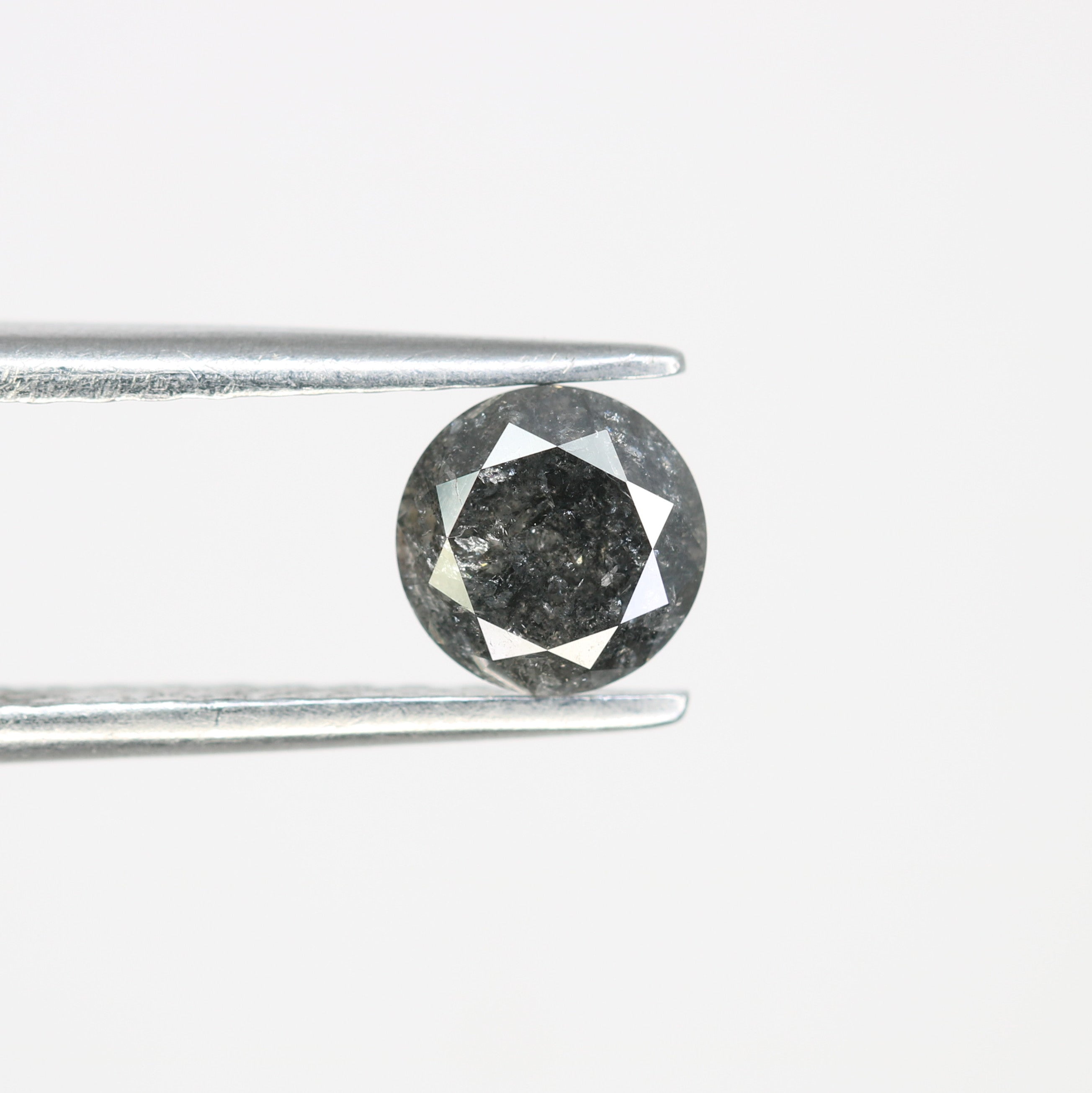 0.79 Carat 5.5 MM Salt And Pepper Round Brilliant Cut Diamond For Wedding Ring