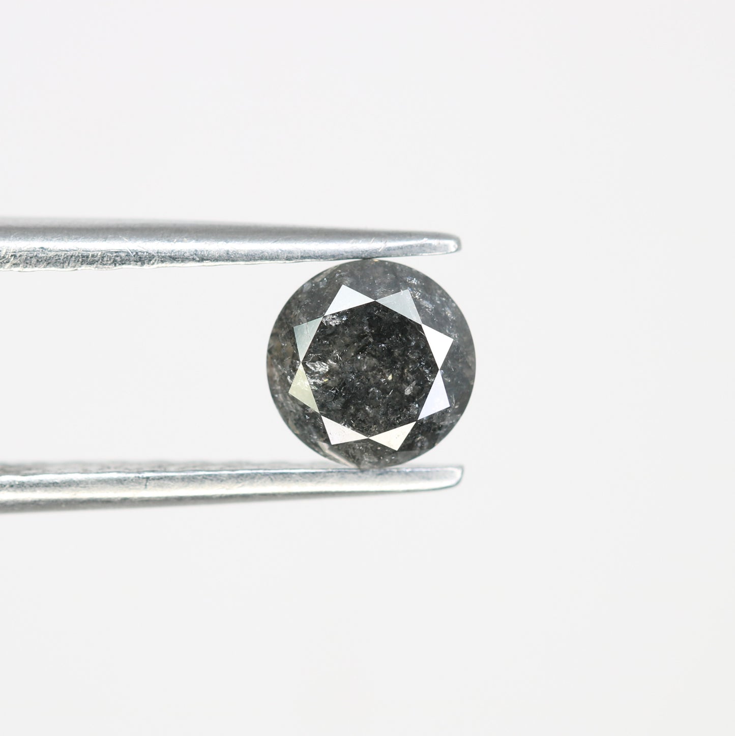 0.79 Carat 5.5 MM Salt And Pepper Round Brilliant Cut Diamond For Wedding Ring