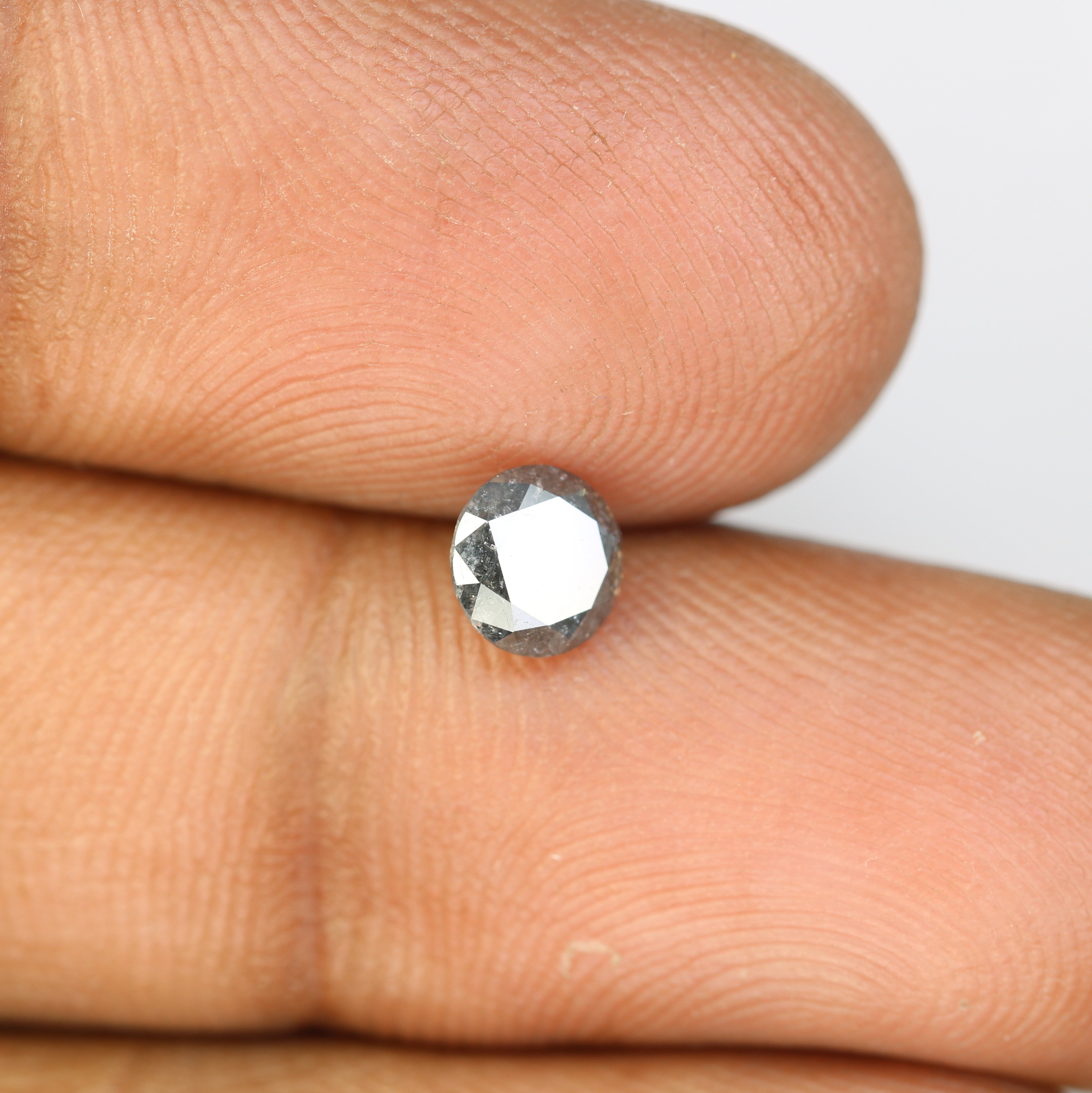 0.79 Carat 5.5 MM Salt And Pepper Round Brilliant Cut Diamond For Wedding Ring