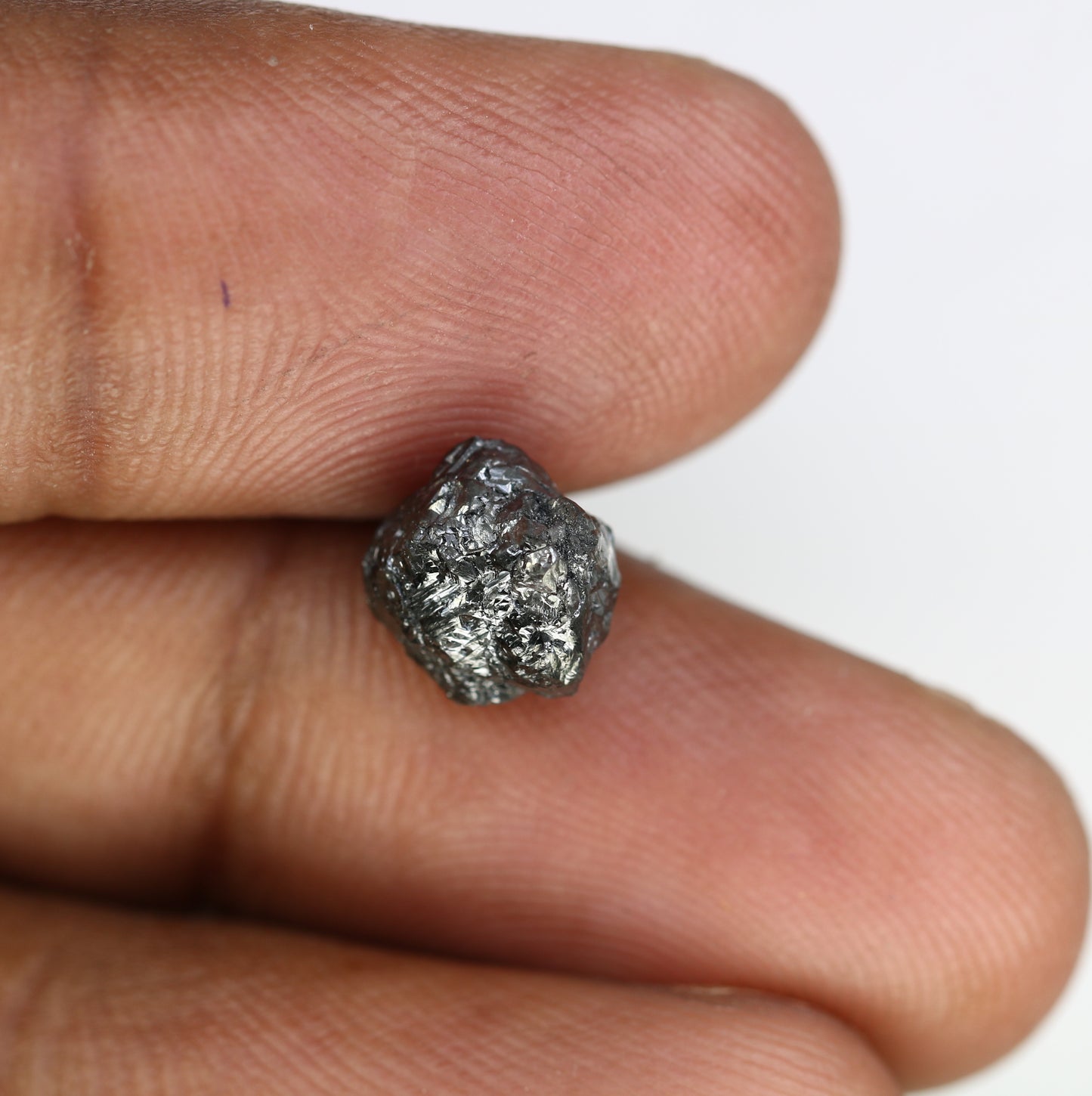3.86 Carat Loose Natural Black Color Rough Uncut Raw Diamond For Diamond Ring