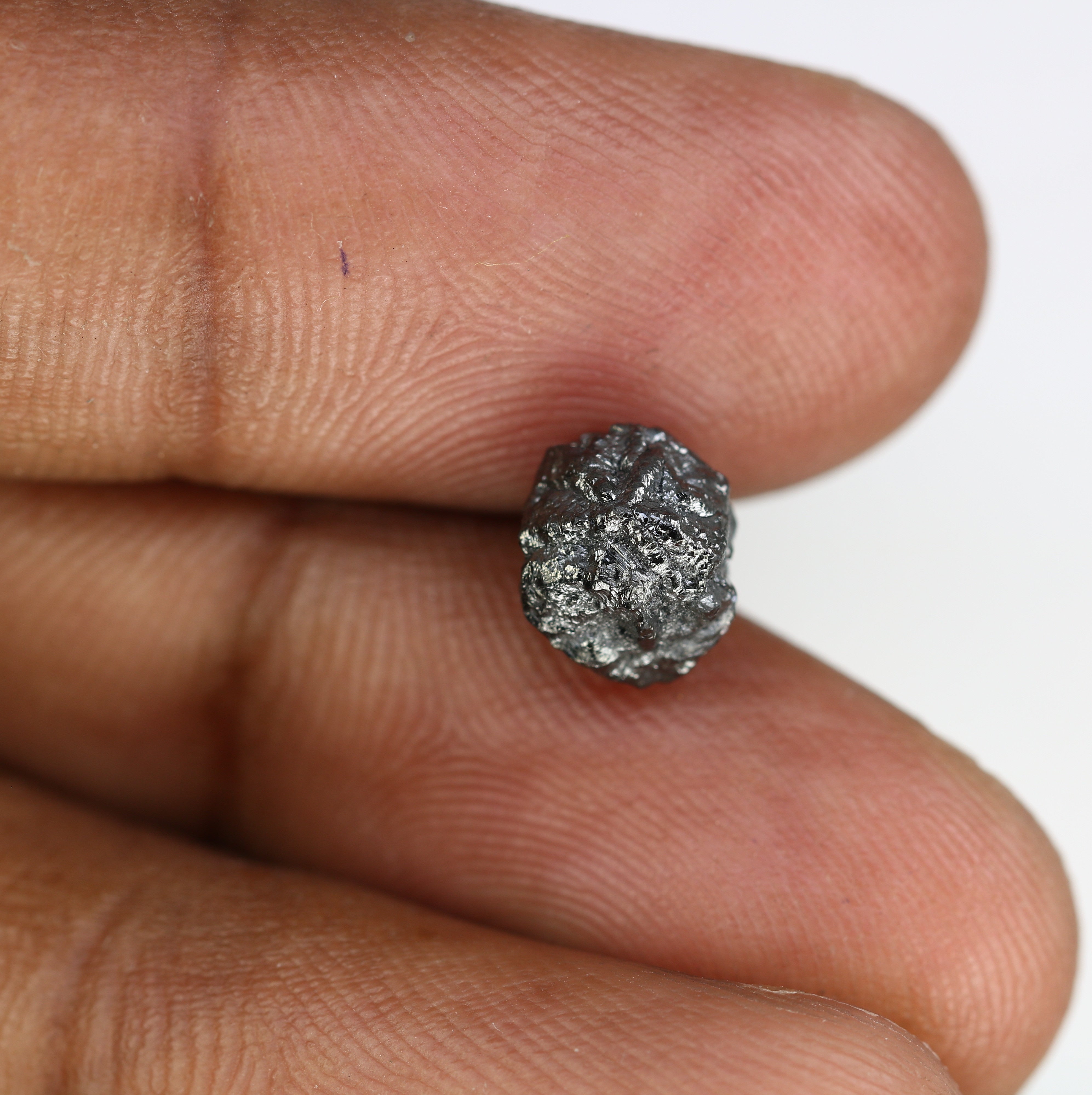 3.26 Carat Raw Loose Uncut Black Color Rough Diamond For Engagement Ring