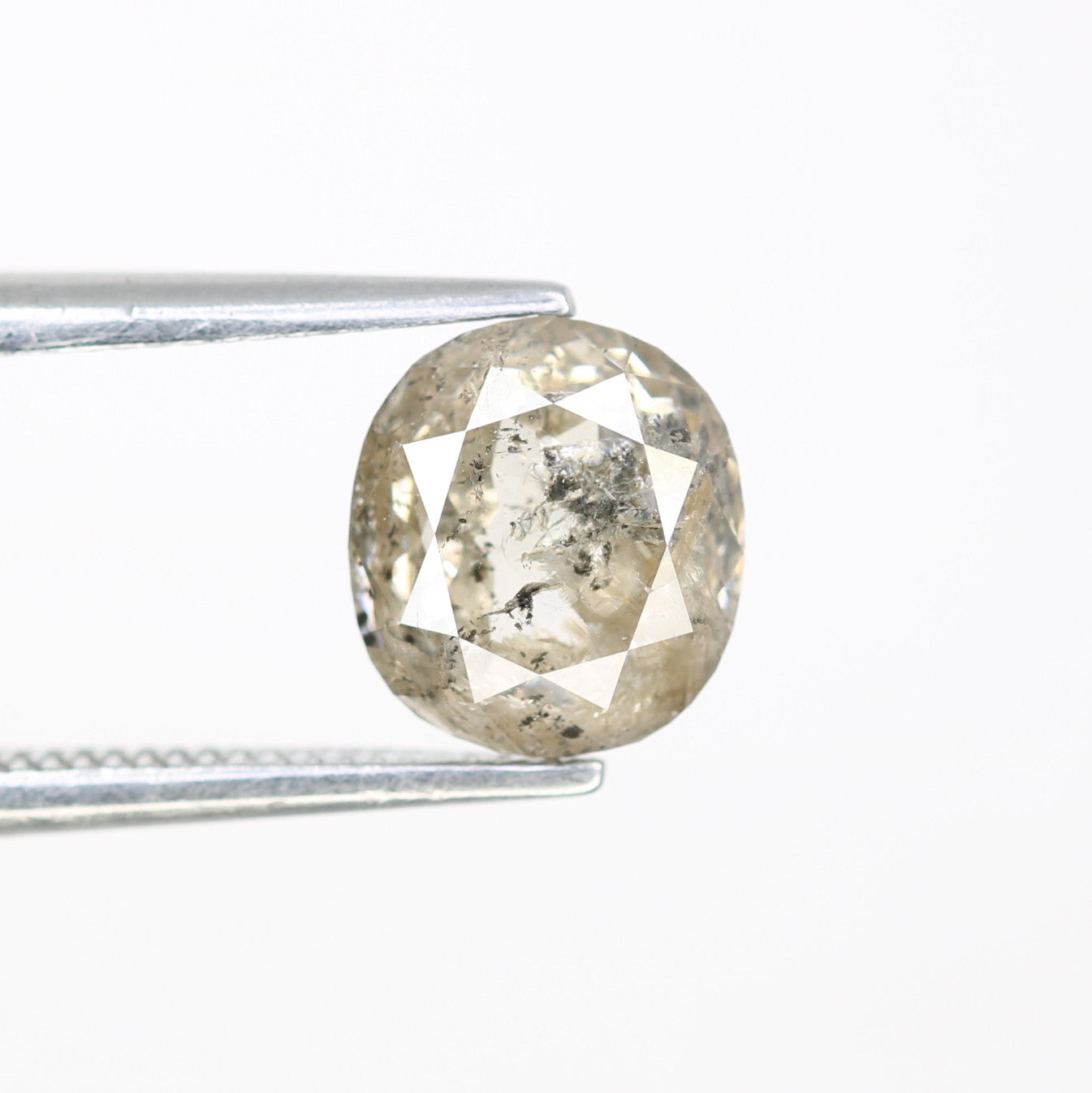 1.93 CT Salt And Pepper Oval Shape Natural Diamond For Proposal Ring