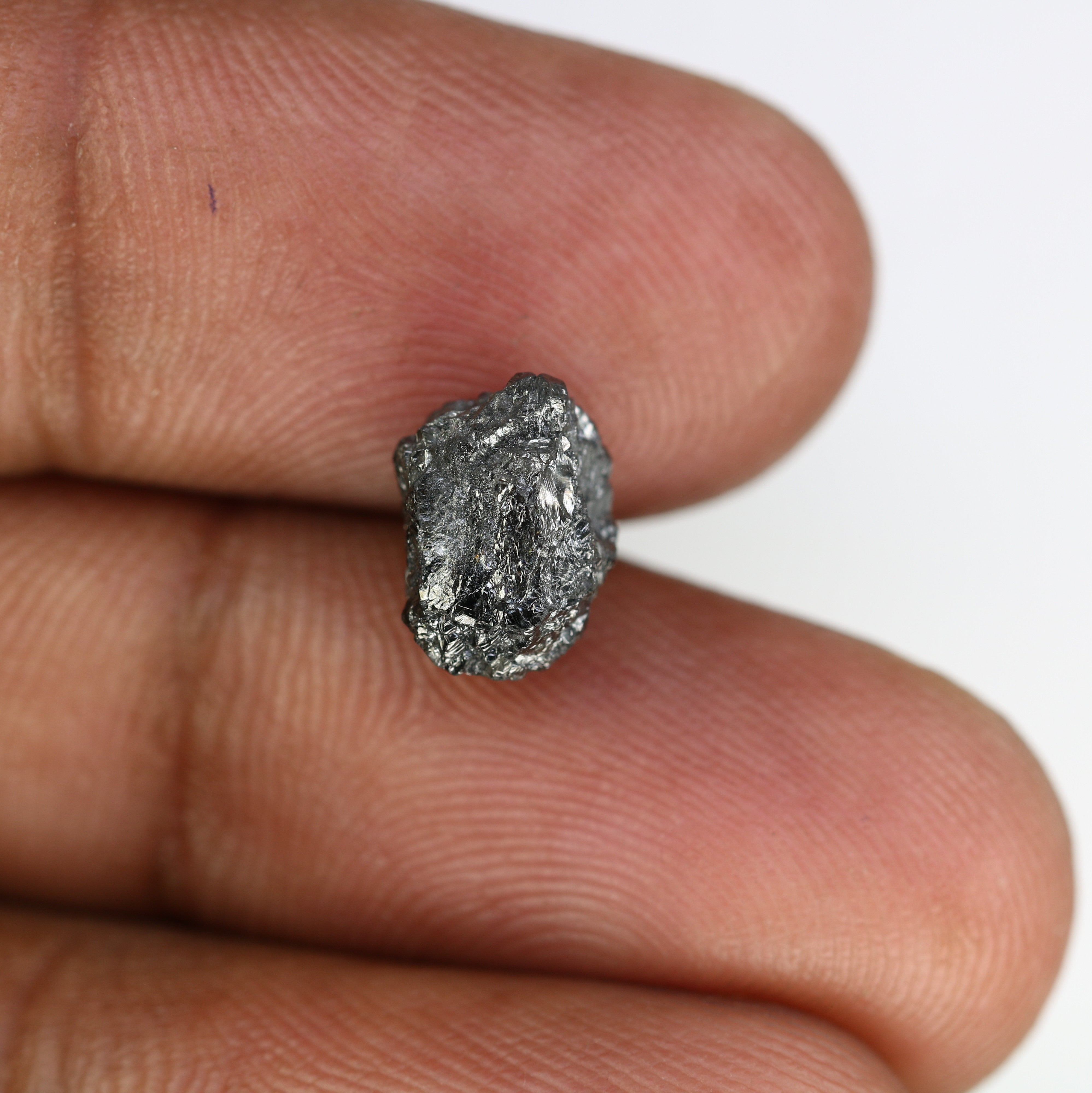 4.23 Carat Jet Black Gray Color Natural Loose Antique Raw Diamond For Rough Diamond Ring