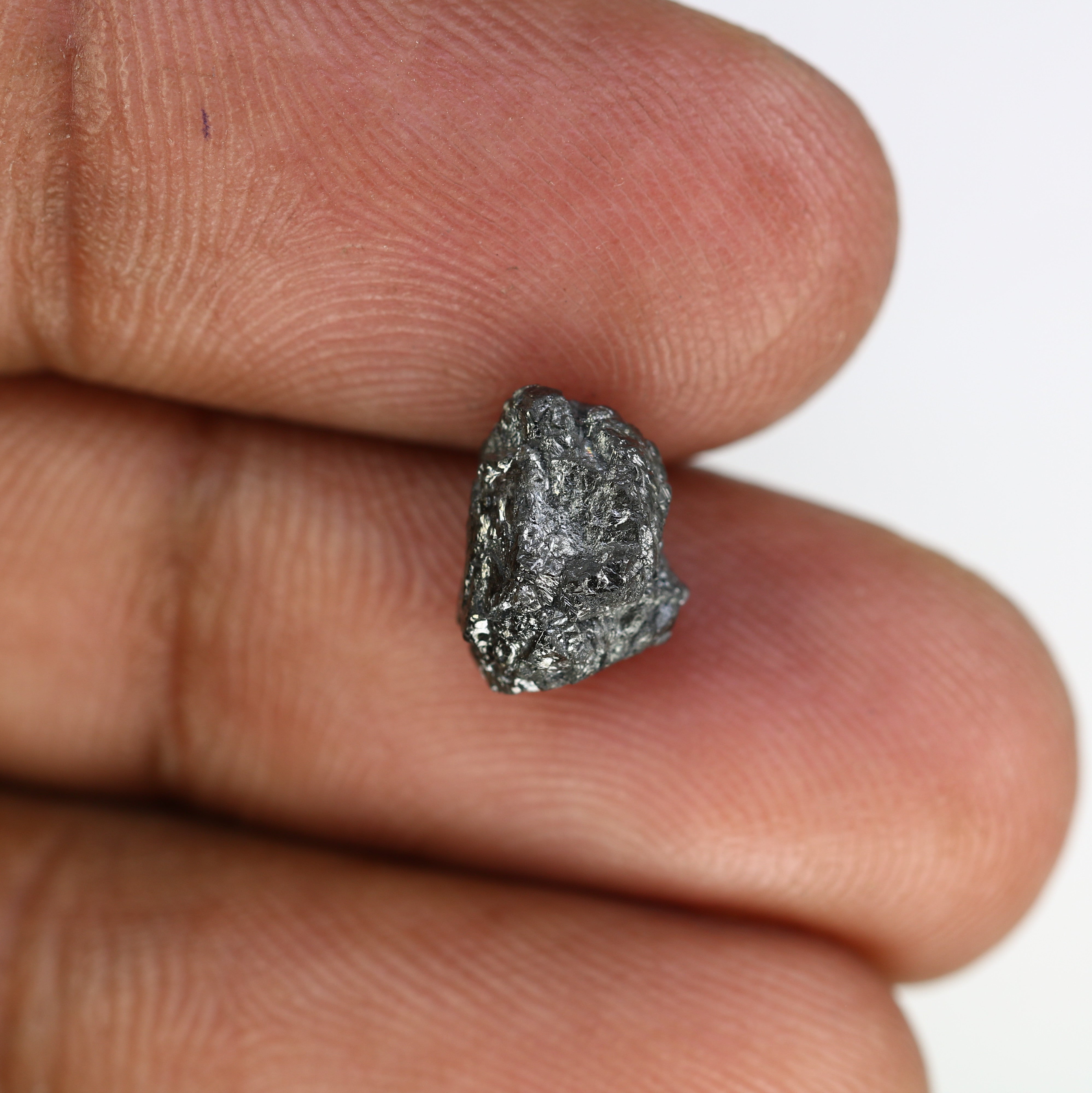 4.23 Carat Jet Black Gray Color Natural Loose Antique Raw Diamond For Rough Diamond Ring