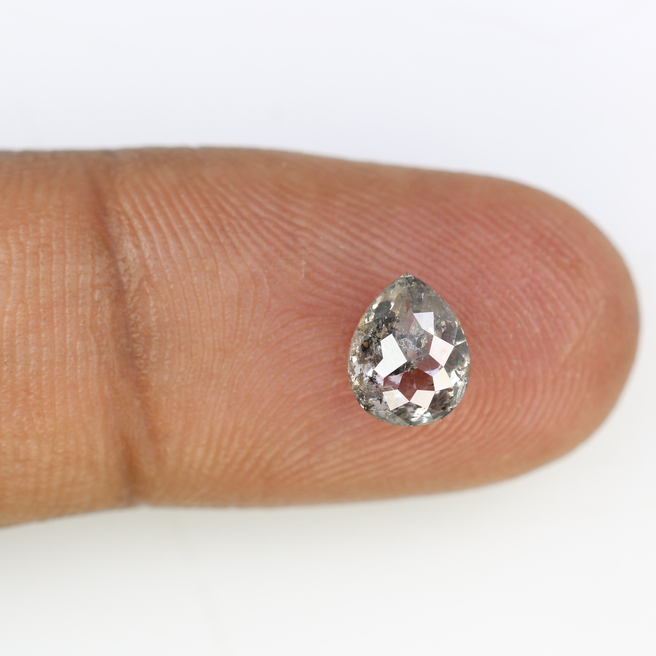 1.44 Carat Pear Shape Loose Salt And Pepper Diamond For Wedding Ring