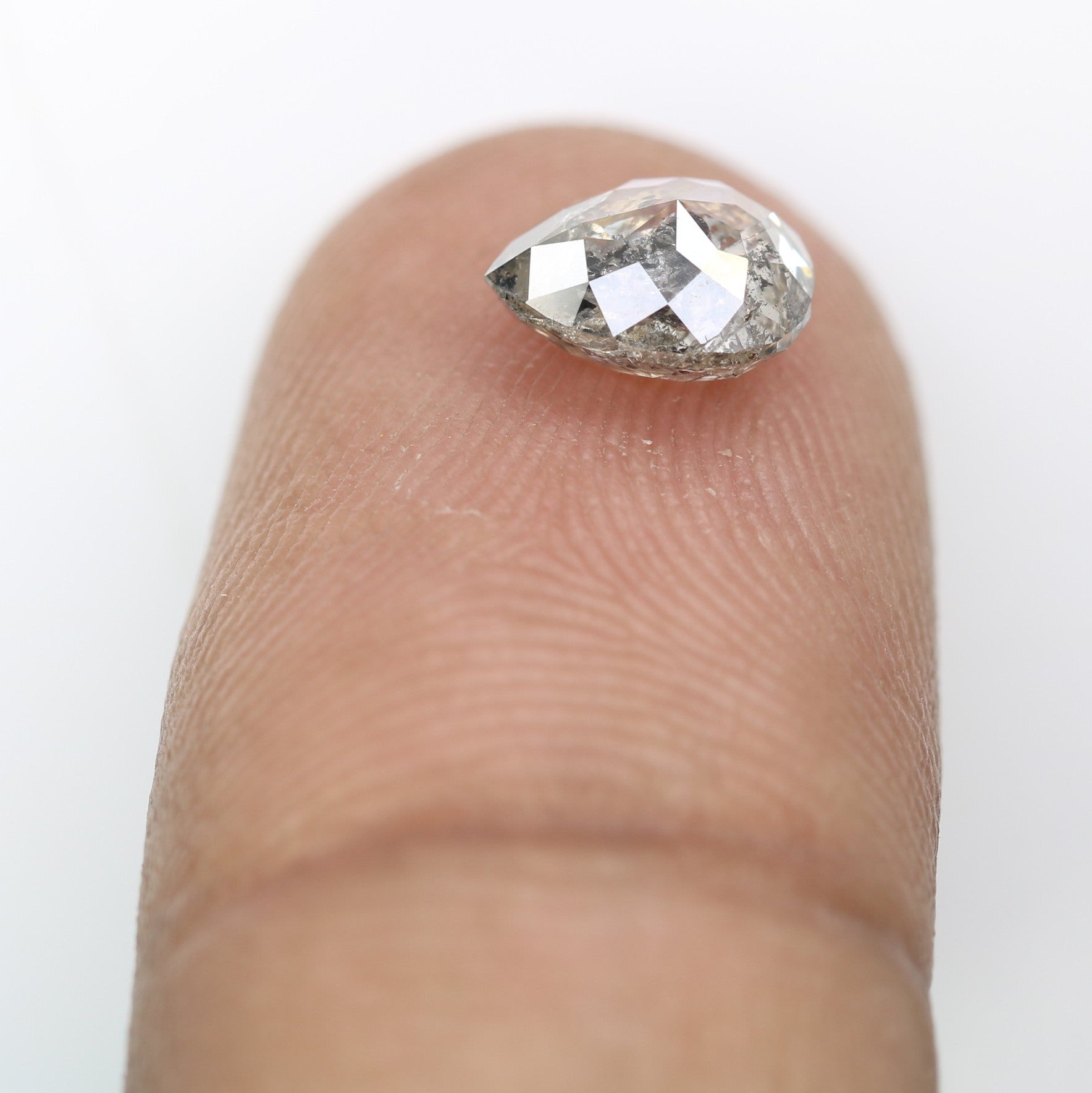 1.44 Carat Pear Shape Loose Salt And Pepper Diamond For Wedding Ring
