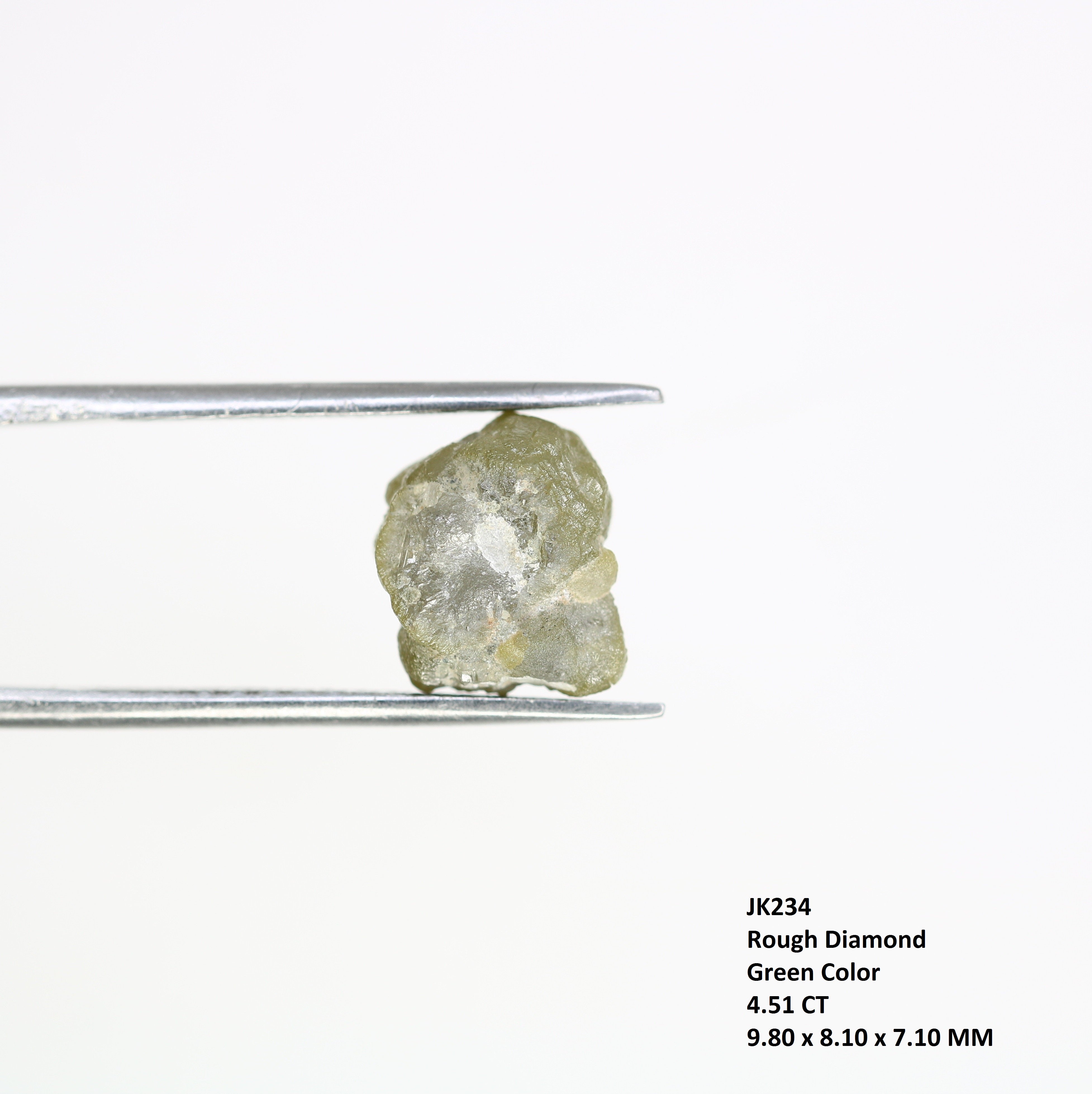 4.51 Carat Natural Loose Green Color Antique Rough Diamond For Raw Diamond Ring