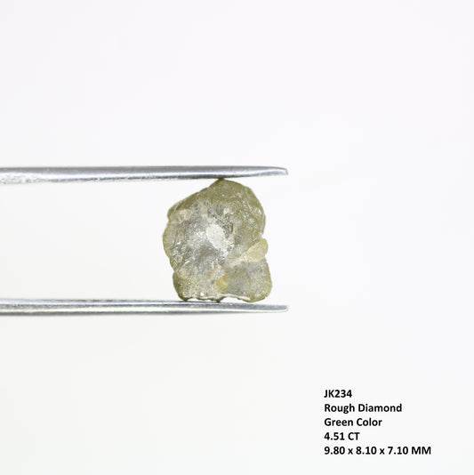 4.51 Carat Natural Loose Green Color Antique Rough Diamond For Raw Diamond Ring