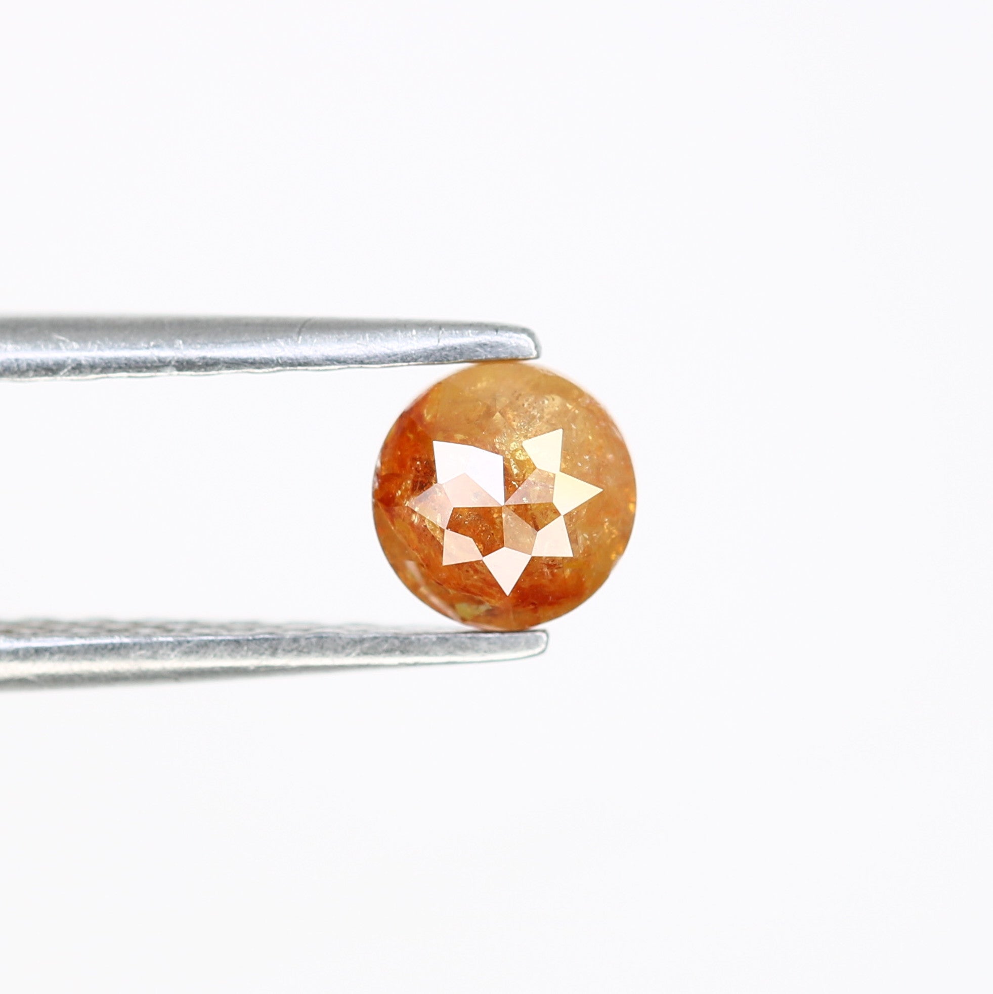 0.67 CT Natural Orange Round Rose Cut Diamond For Promise Ring