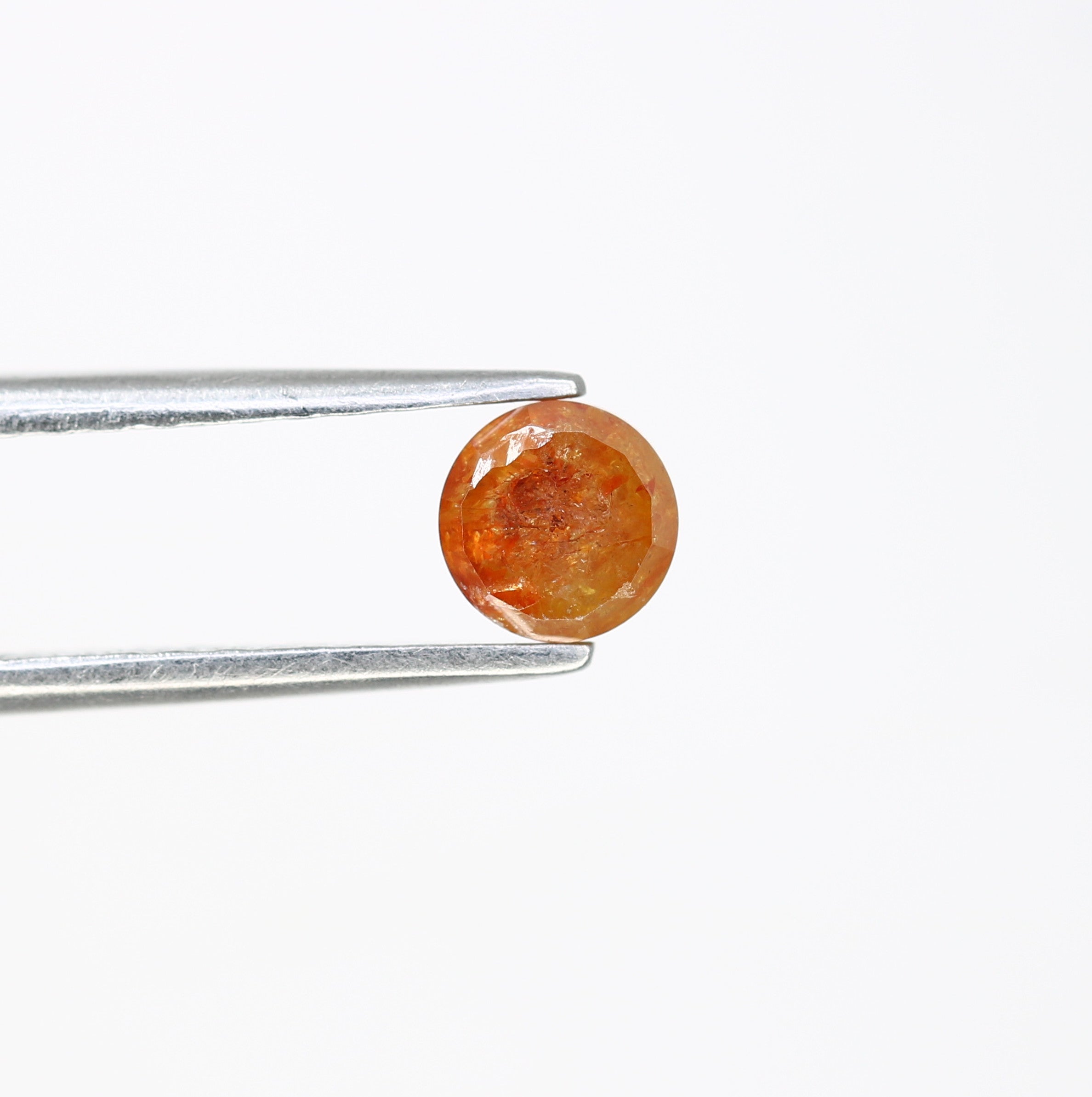 0.67 CT Natural Orange Round Rose Cut Diamond For Promise Ring