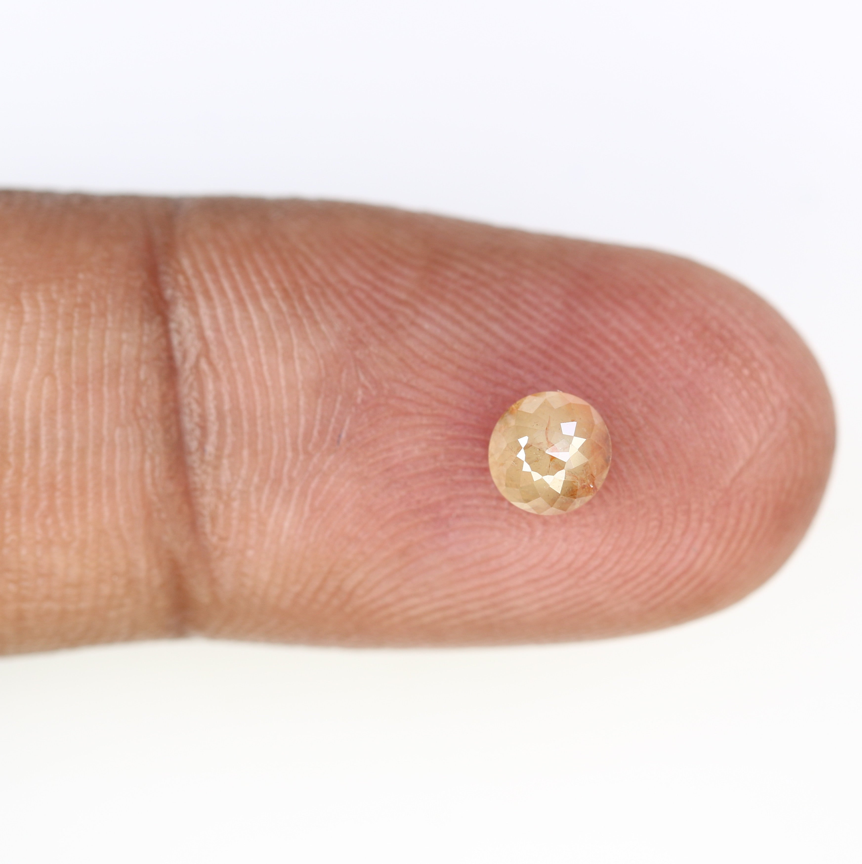 0.66 CT Unique Peach Round Rose Cut Natural Diamond For Promise Ring
