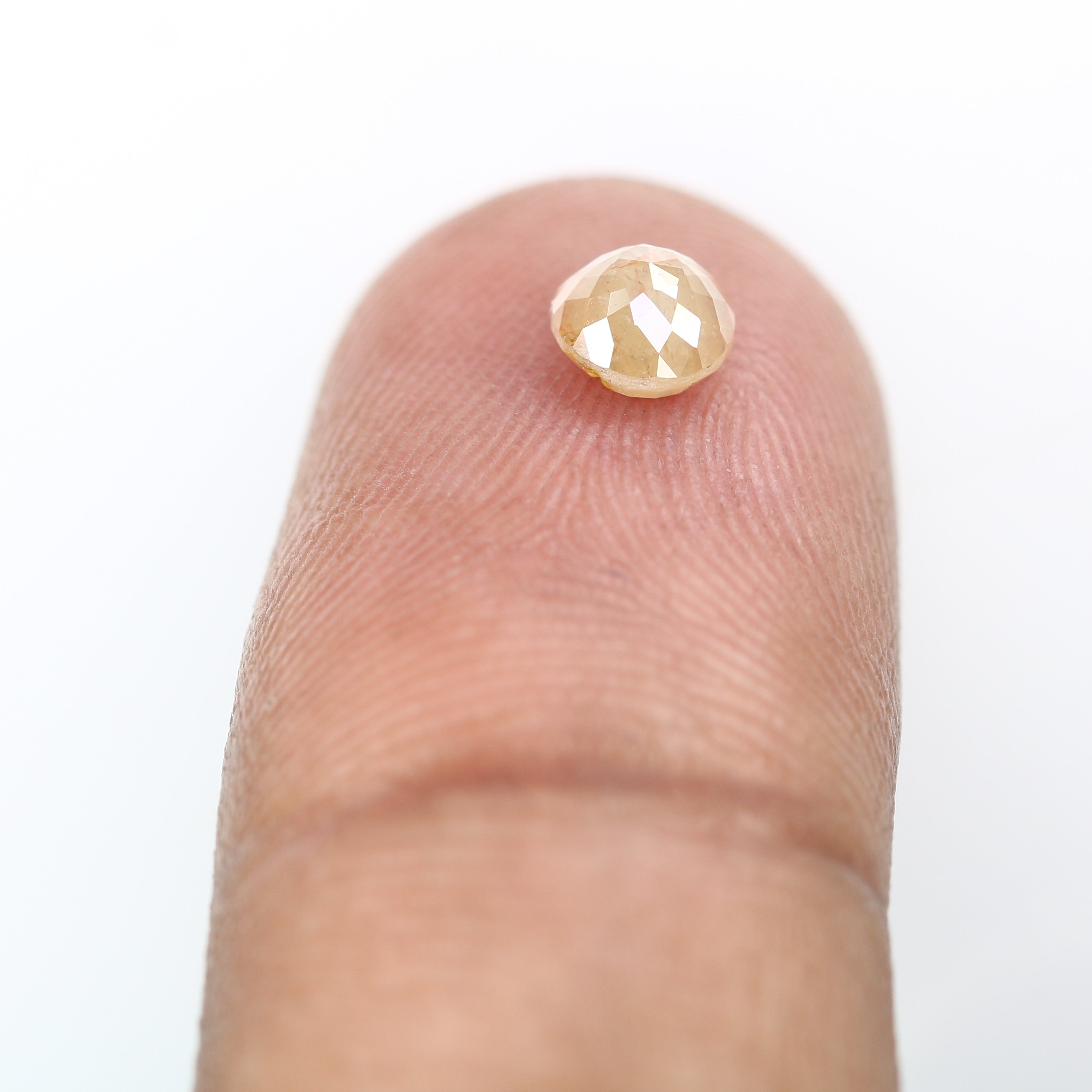 0.66 CT Unique Peach Round Rose Cut Natural Diamond For Promise Ring