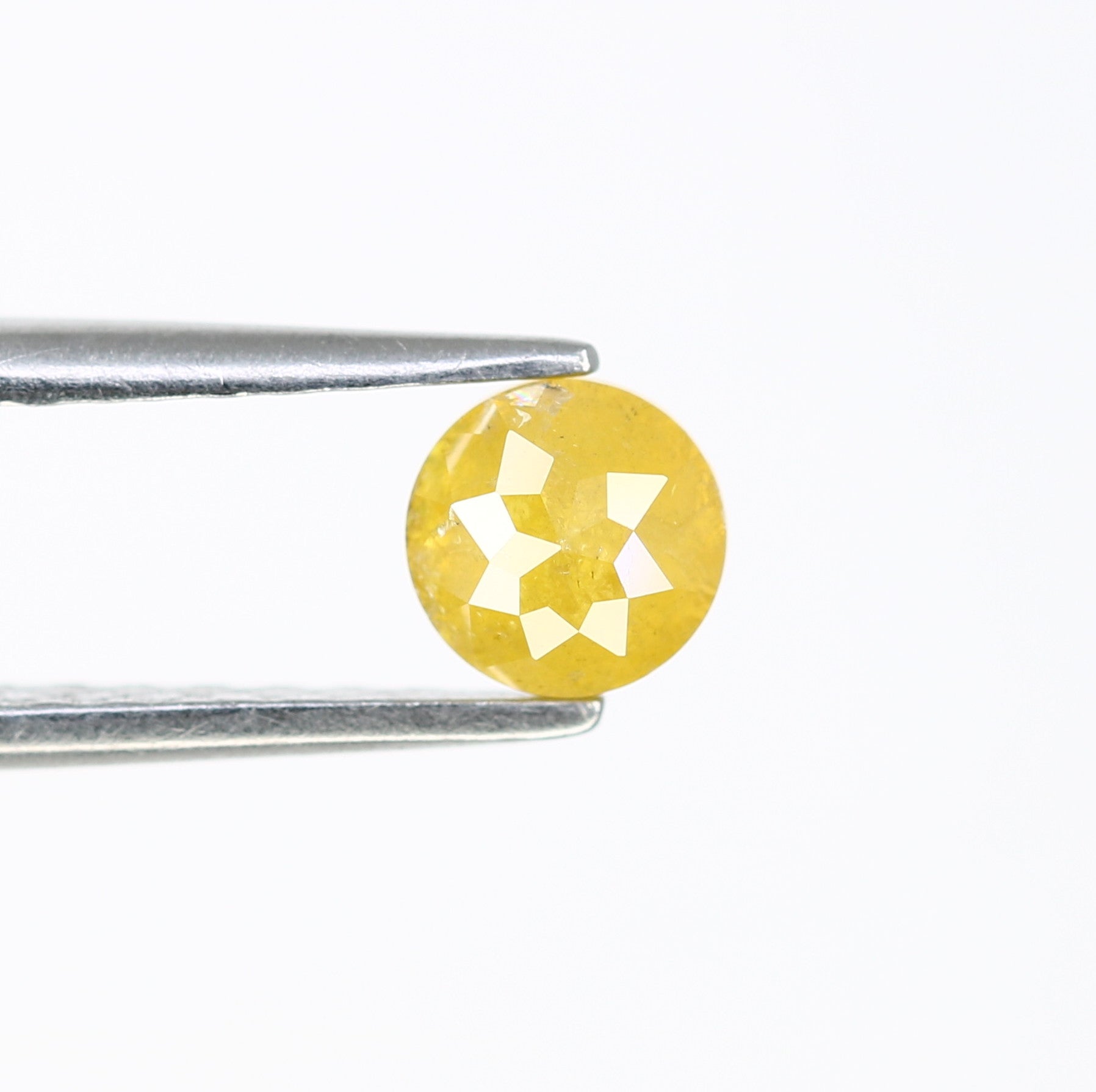 0.64 CT Polished Round Rose Cut Natural Yellow Diamond For Designer Ring