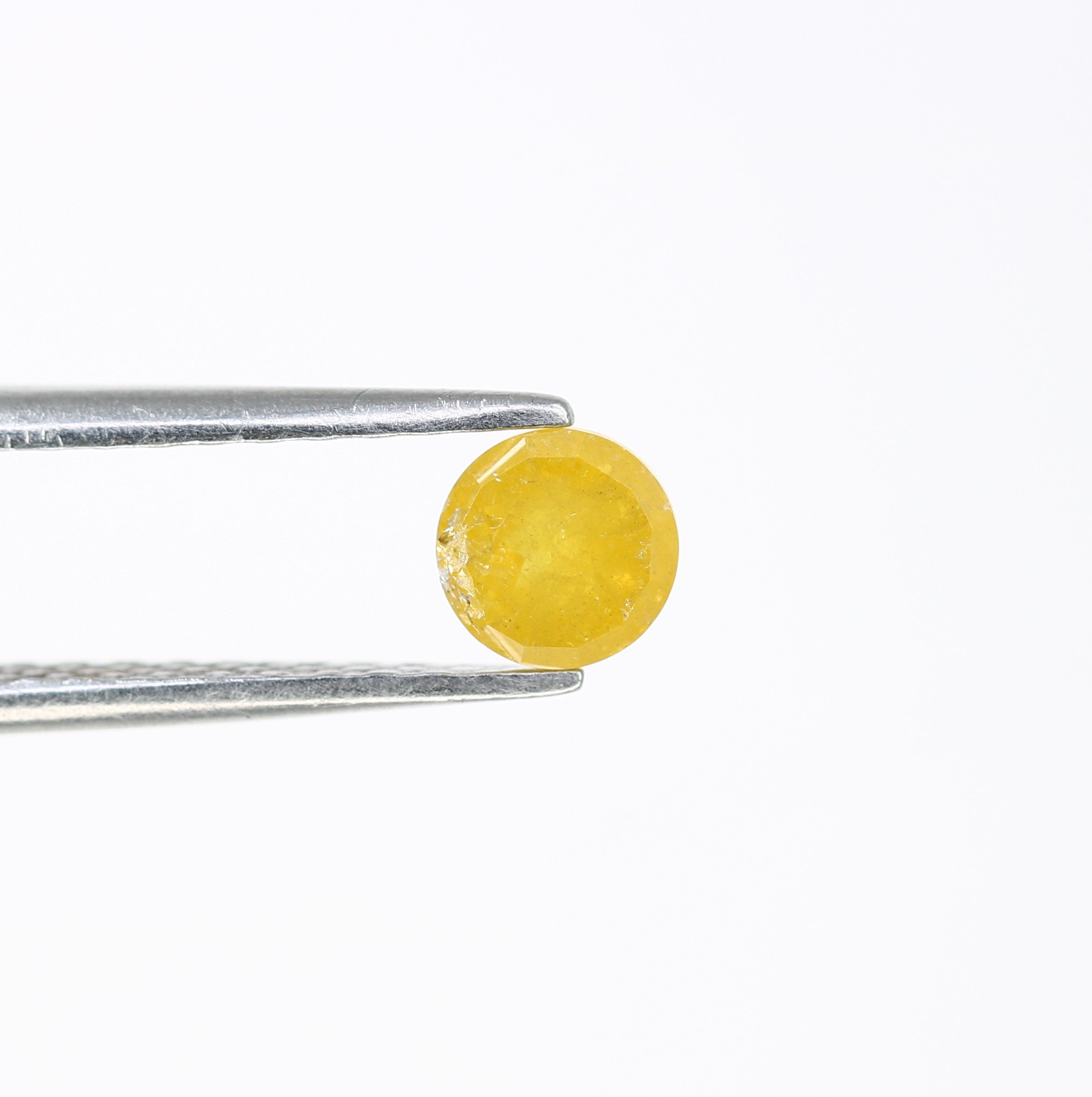 0.64 CT Polished Round Rose Cut Natural Yellow Diamond For Designer Ring