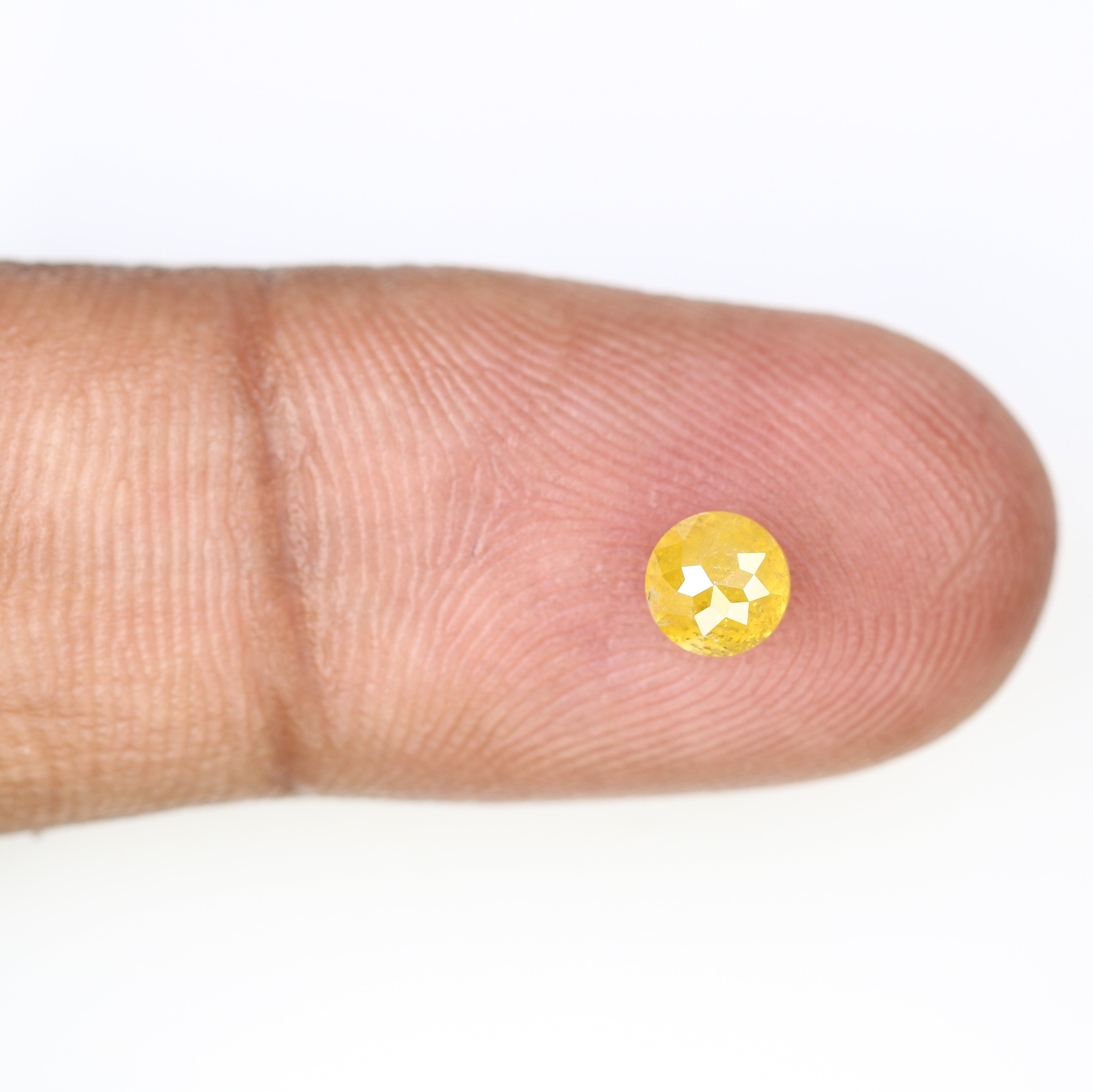 0.64 CT Polished Round Rose Cut Natural Yellow Diamond For Designer Ring