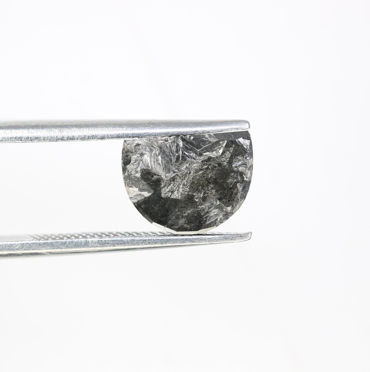 1.73 Carat Half Moon Shape Natural Salt And Pepper Diamond For Wedding Ring