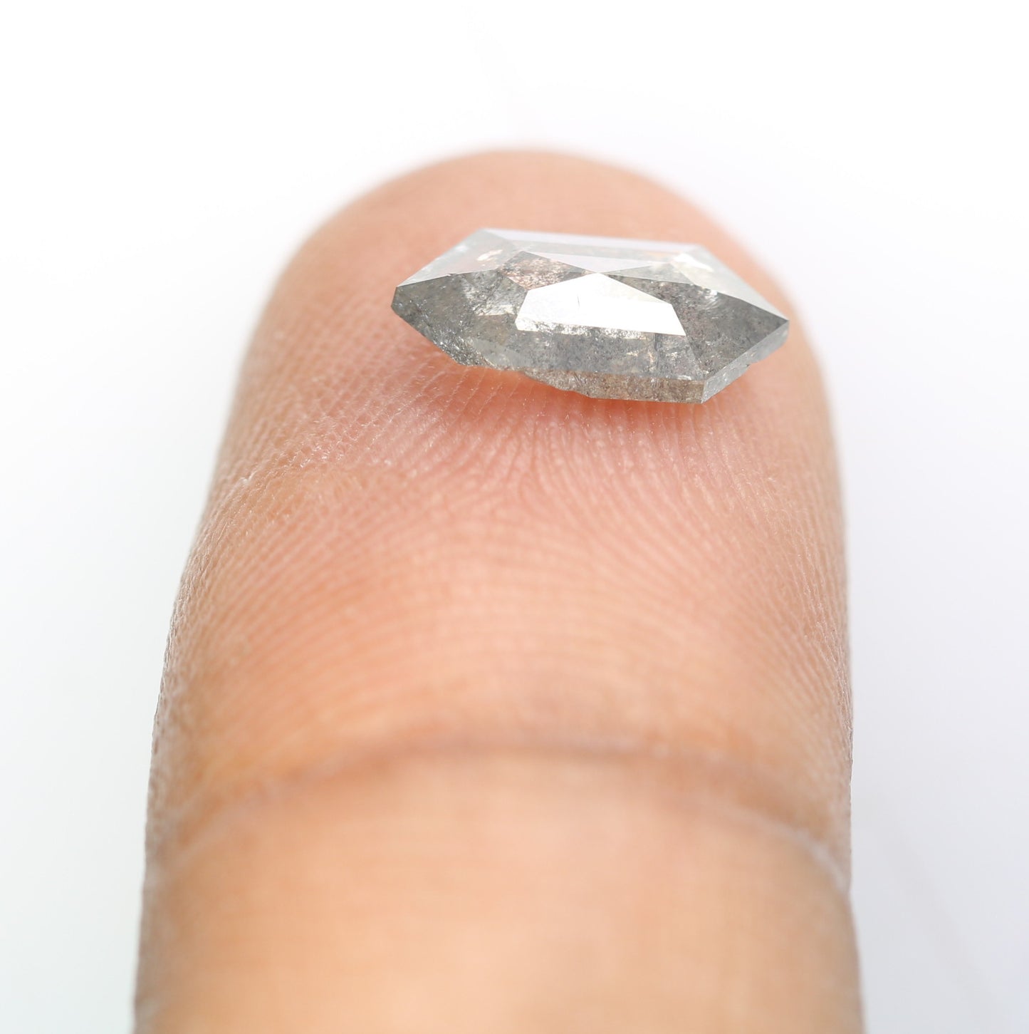 1.21 Carat Elongated Hexagon Shape Loose Salt And Pepper Diamond For Wedding Ring