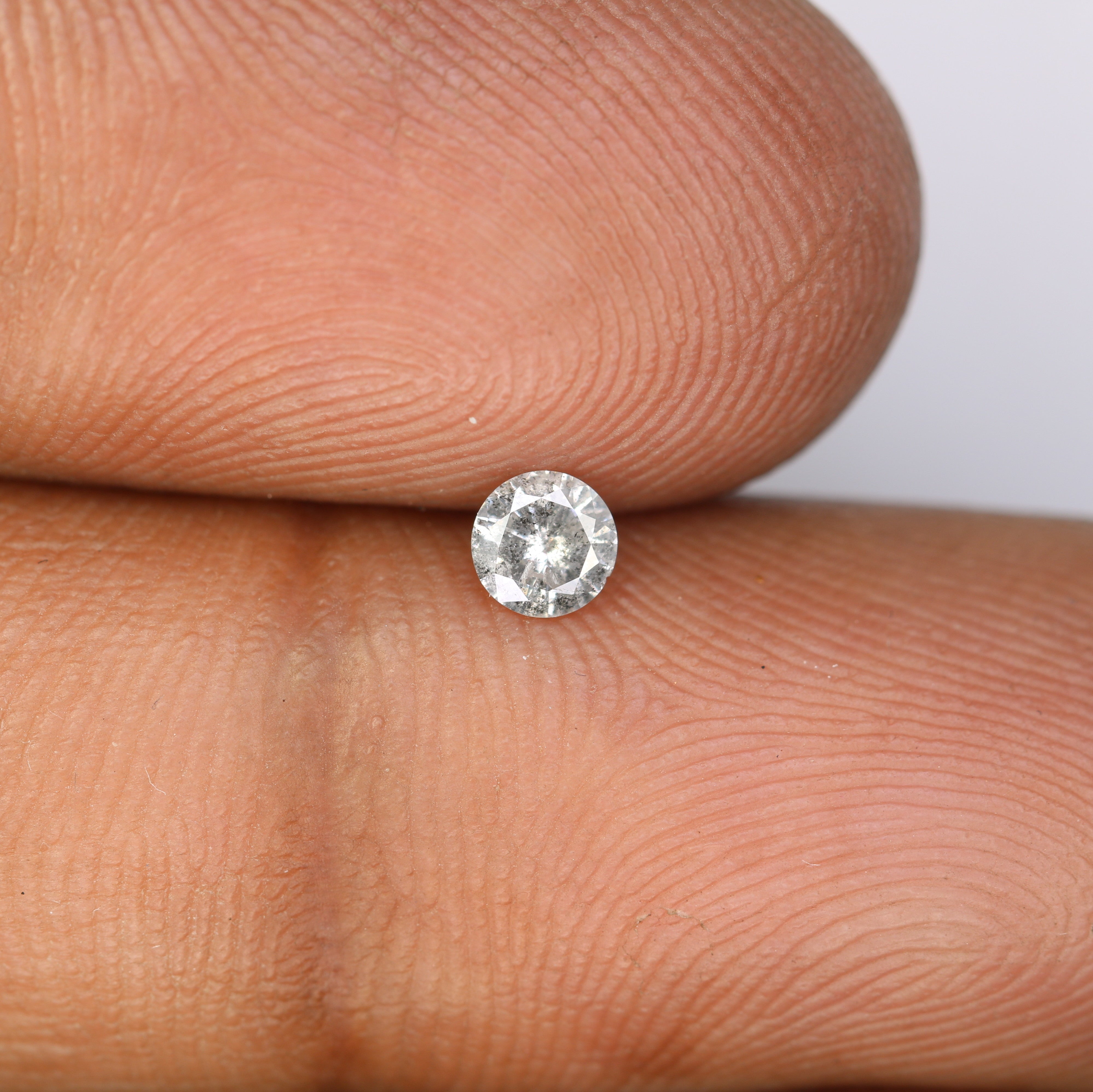 0.19 CT Salt And Pepper Loose Round Brilliant Cut Diamond For Galaxy Ring