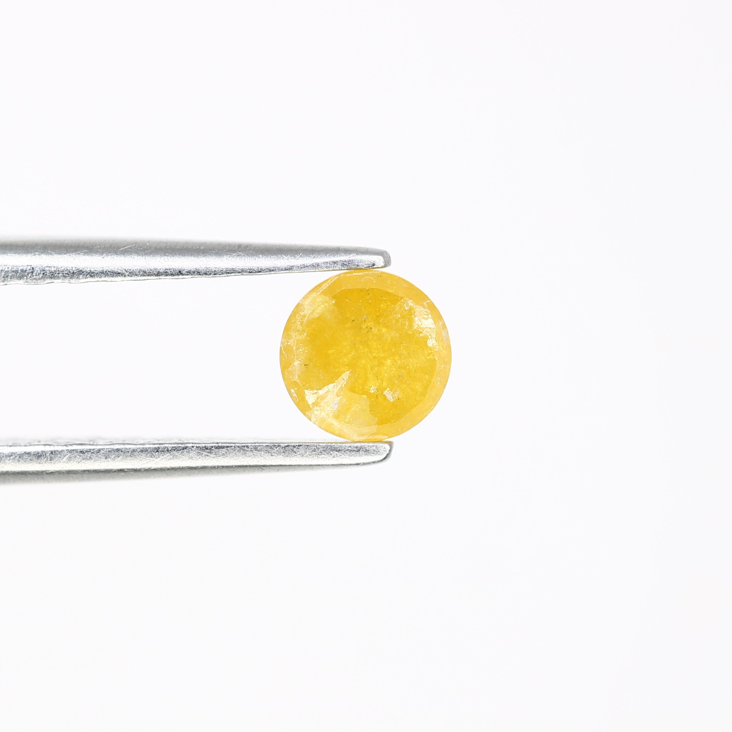0.46 CT 4.60 MM Round Rose Cut Antique Yellow Loose Diamond For Designer Ring
