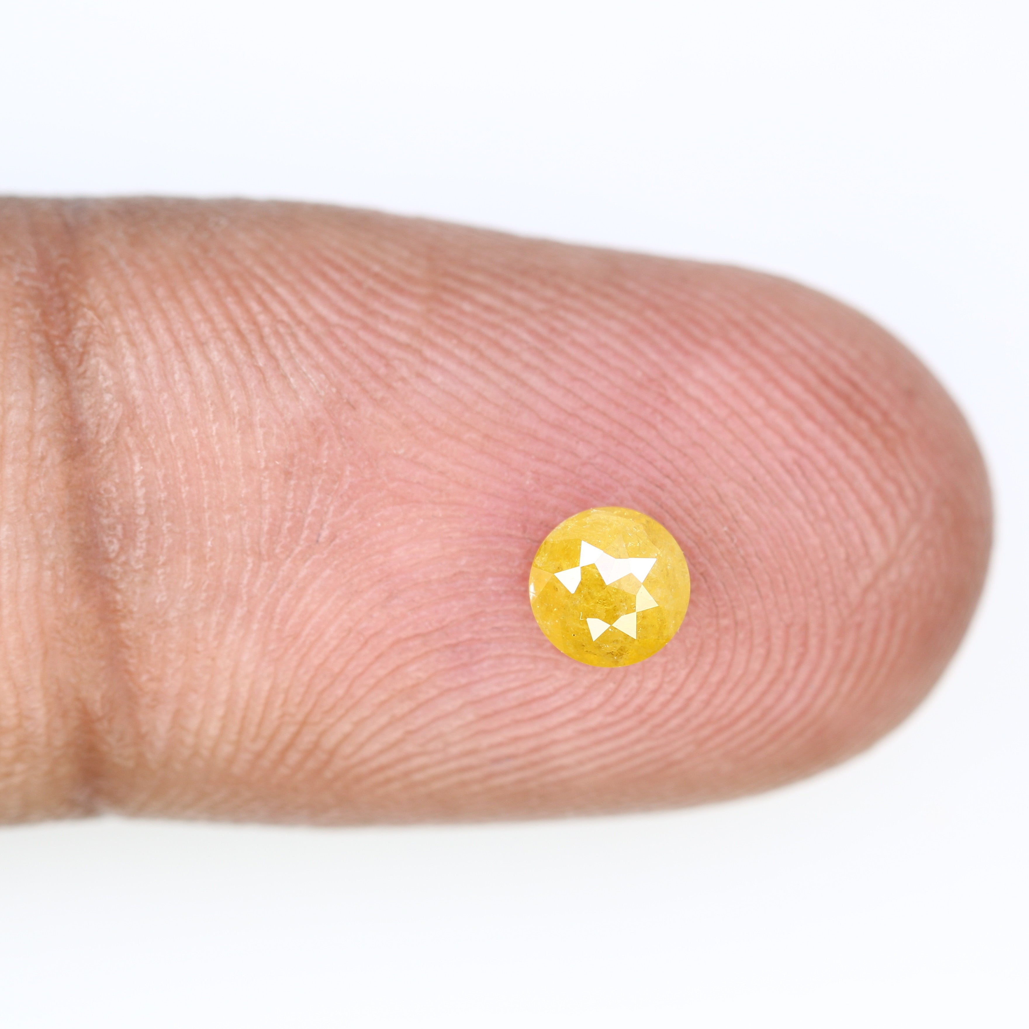 0.46 CT 4.60 MM Round Rose Cut Antique Yellow Loose Diamond For Designer Ring