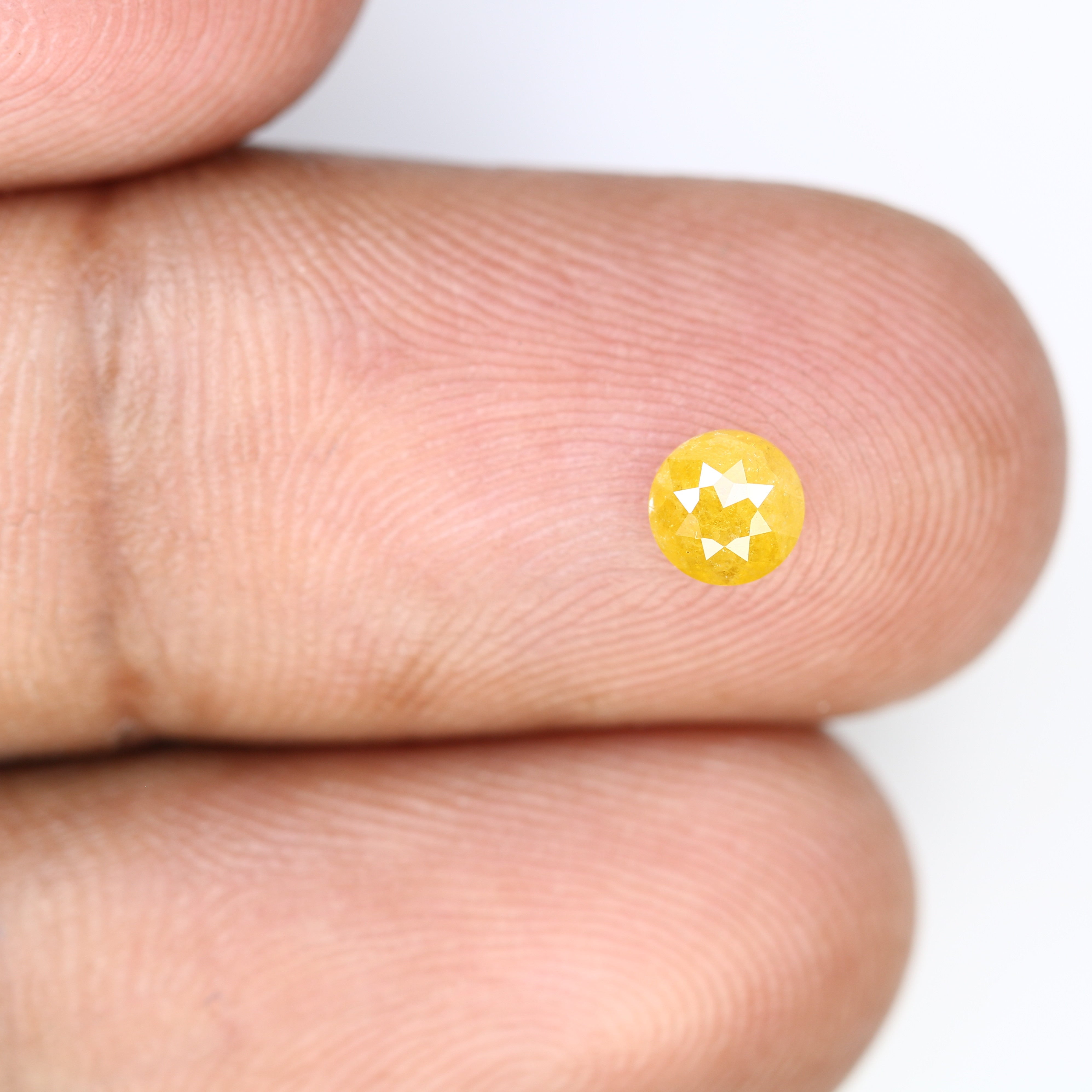 0.46 CT 4.60 MM Round Rose Cut Antique Yellow Loose Diamond For Designer Ring