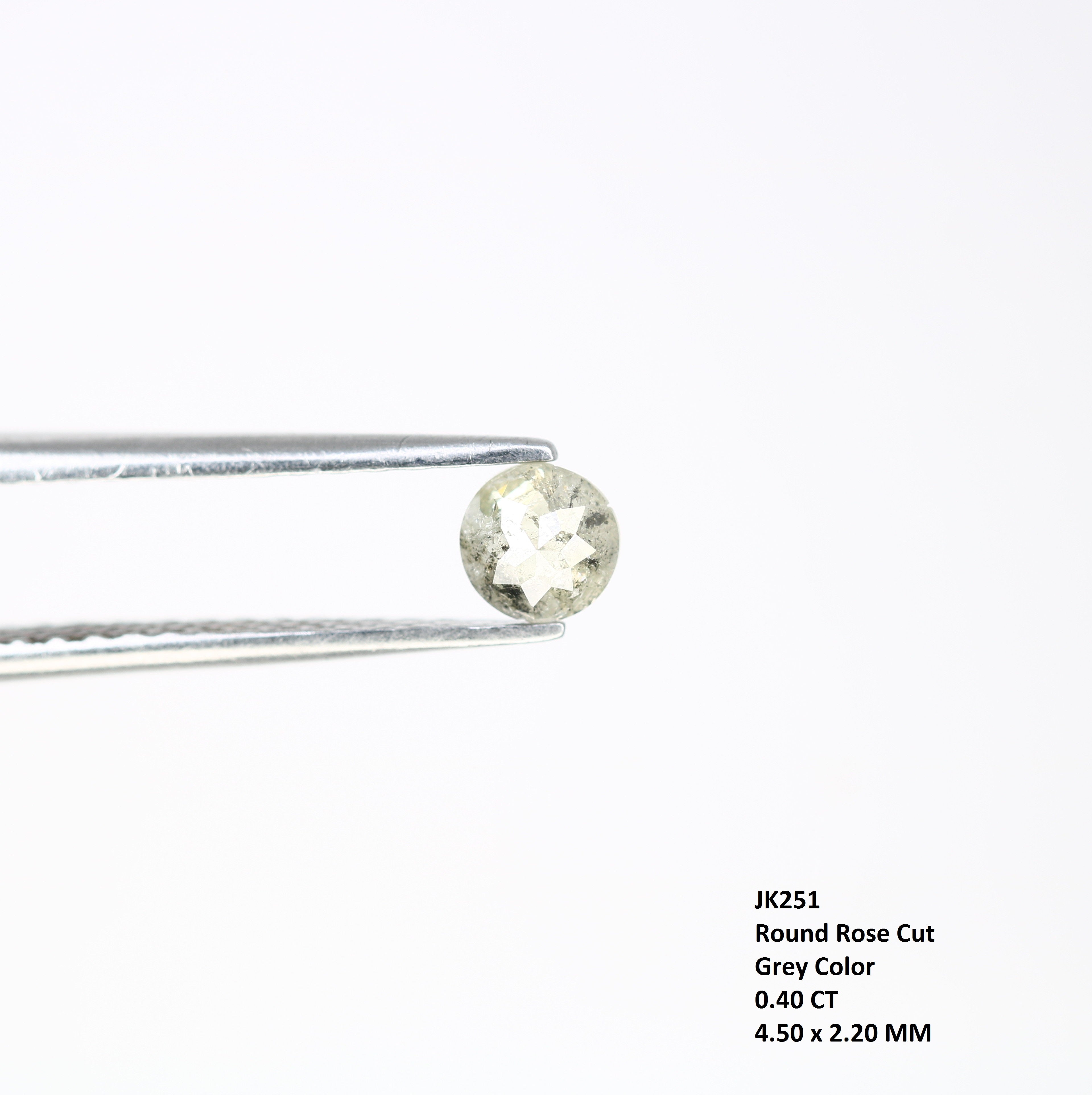0.40 CT Grey Round Rose Cut  4.50 MM Loose Galaxy Diamond For Statement Ring