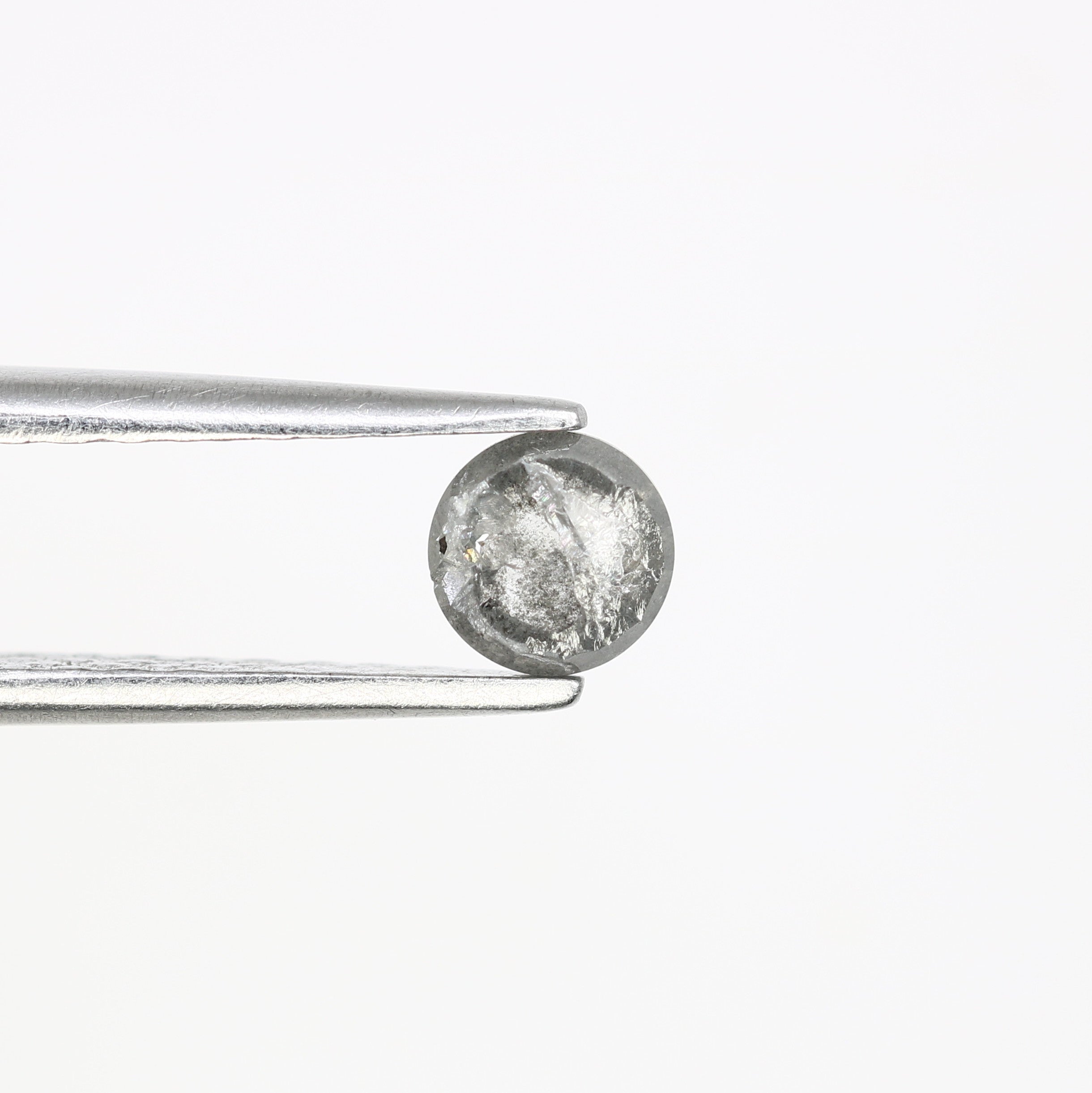 Salt And Pepper Round Rose Cut 0.46 CT 4.50 MM Diamond For Designer Ring